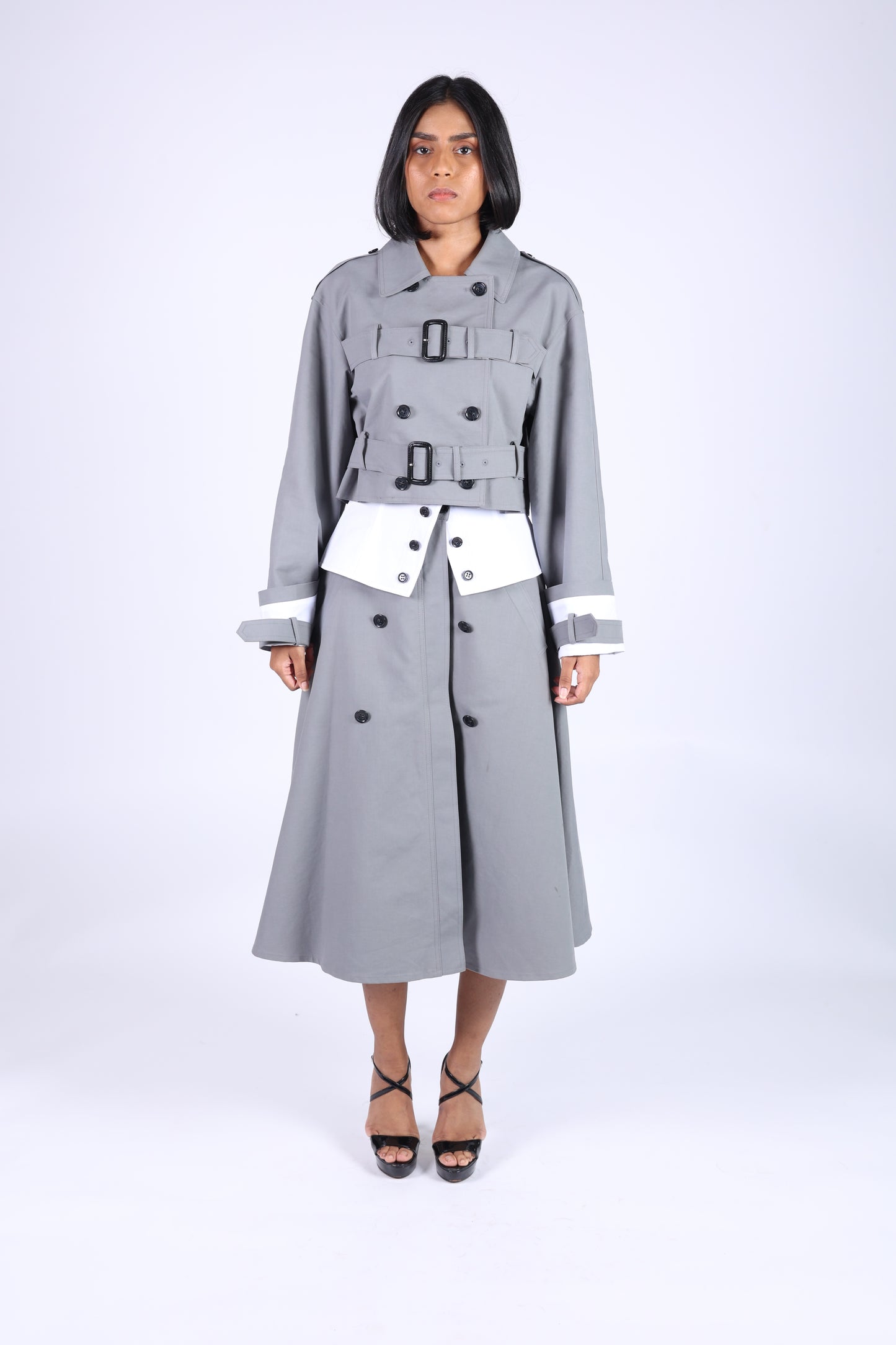 Elegant Grey Cotton Jacket