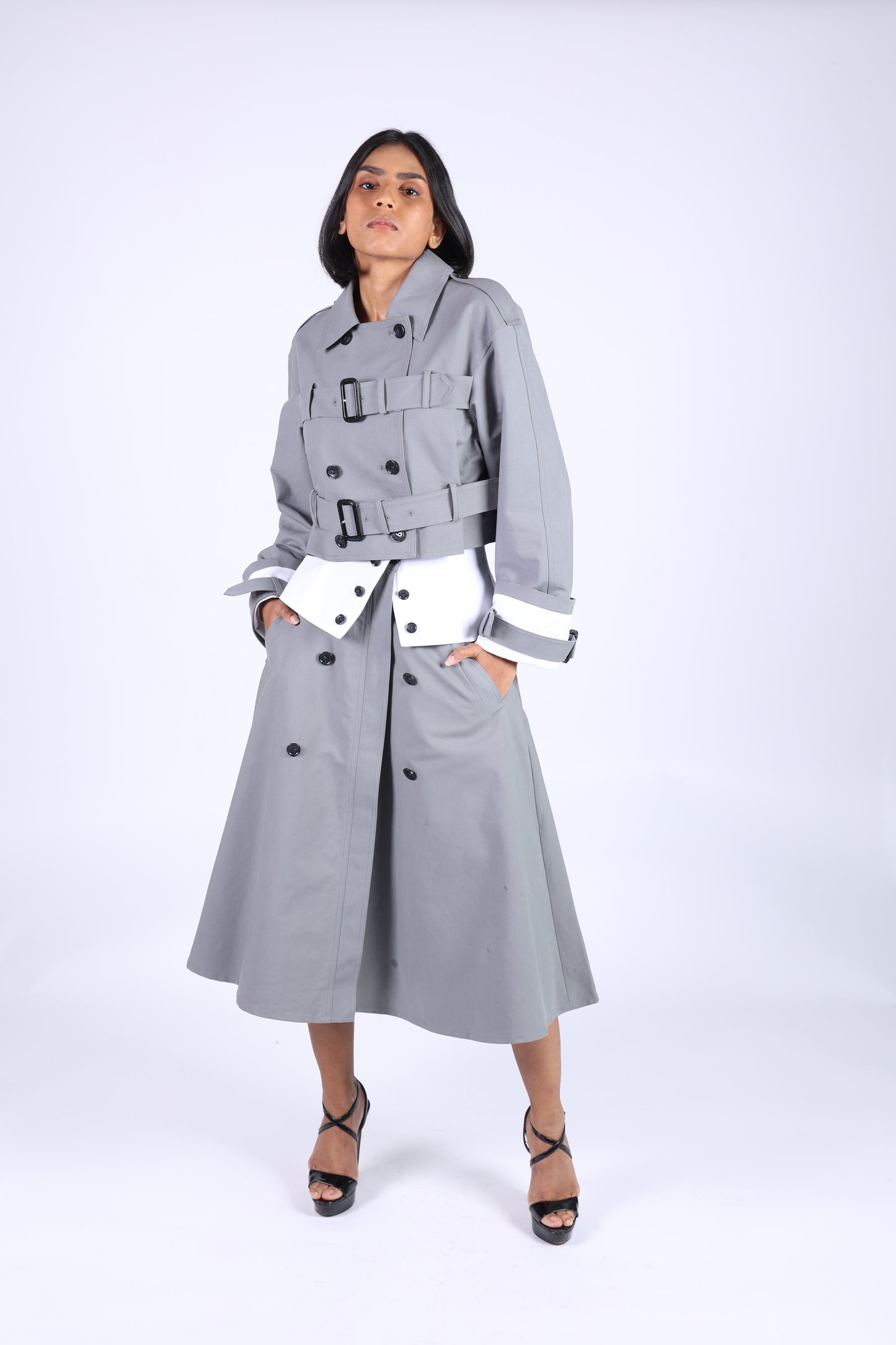 Elegant Grey Cotton Jacket