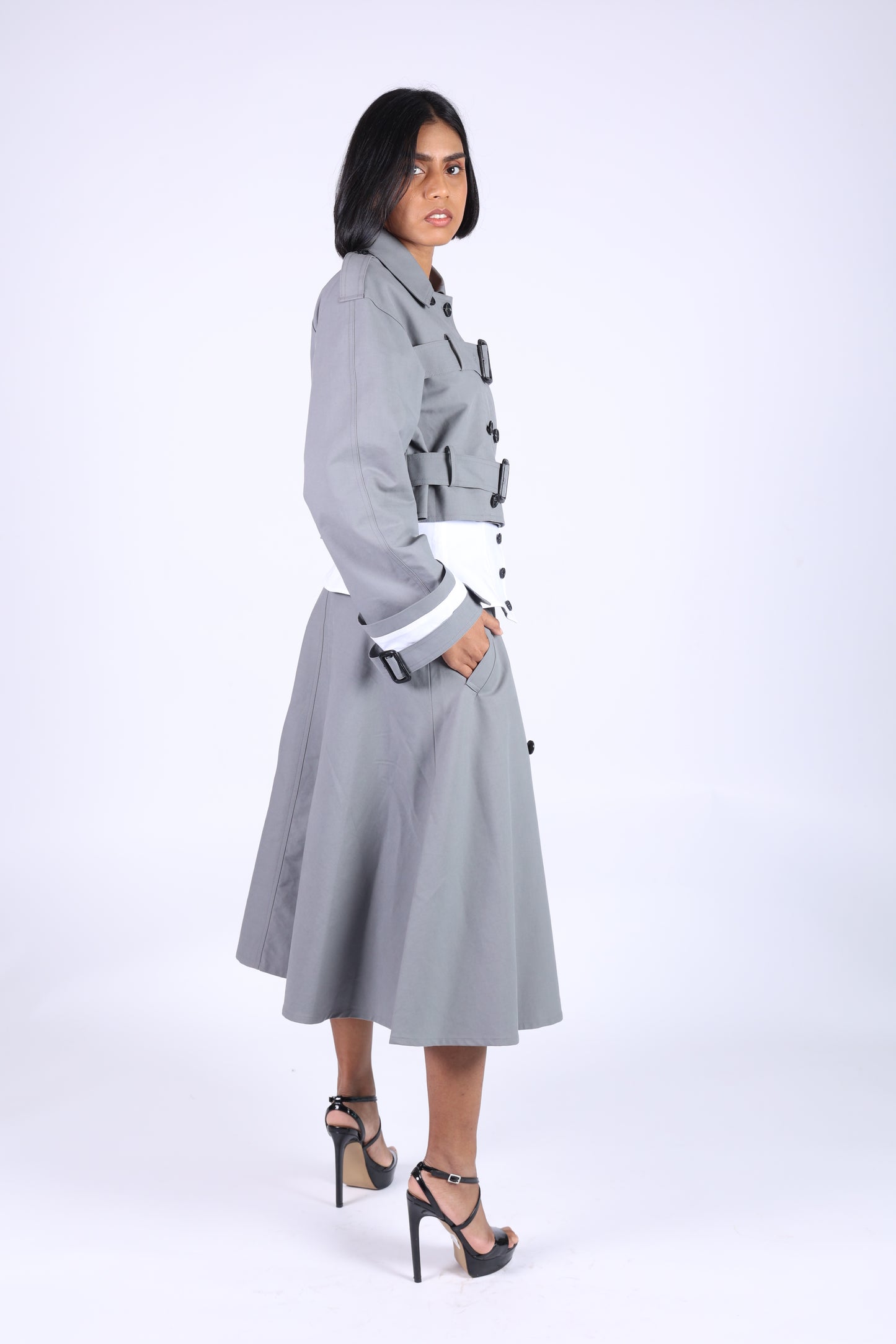 Elegant Grey Cotton Jacket