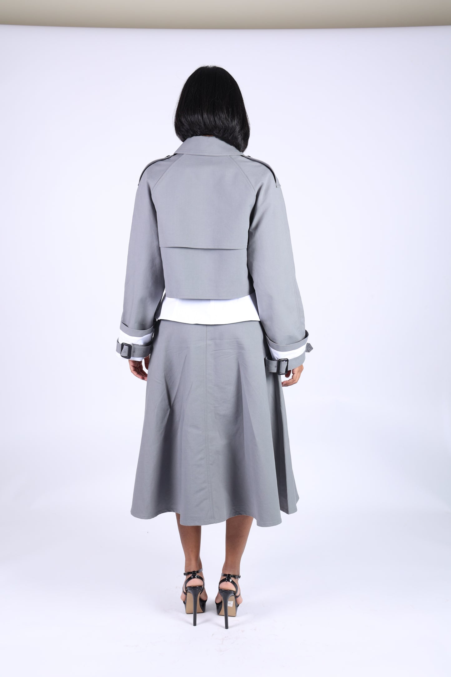Elegant Grey Cotton Jacket