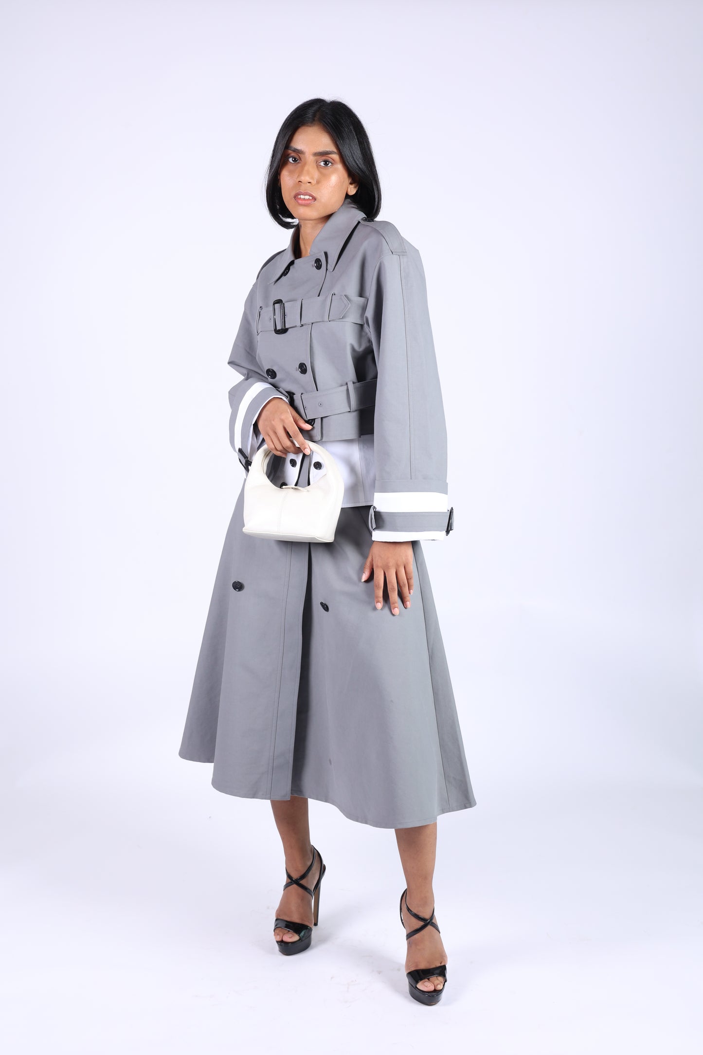 Elegant Grey Cotton Jacket