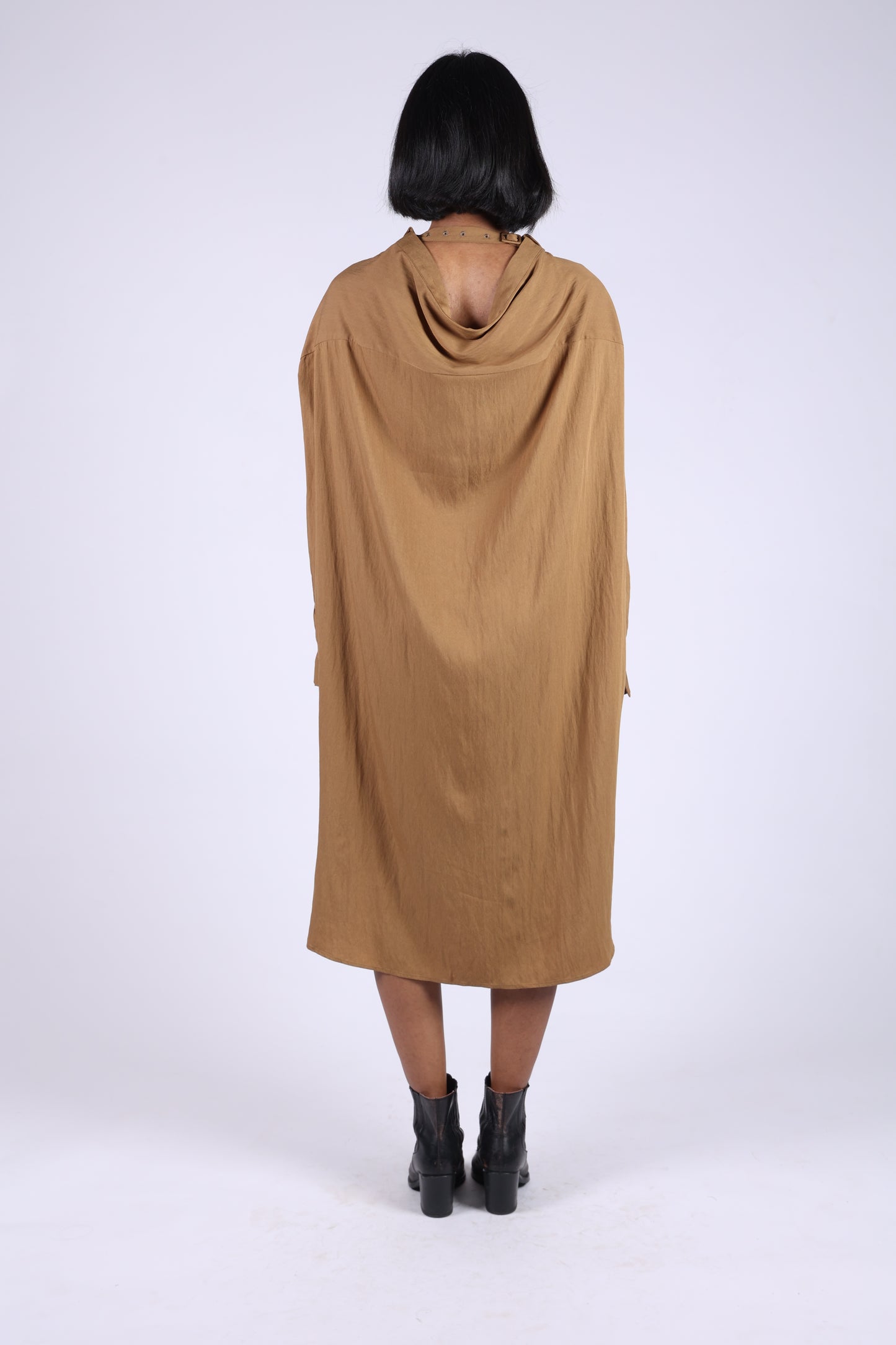 Brown Cotton Long Shirt