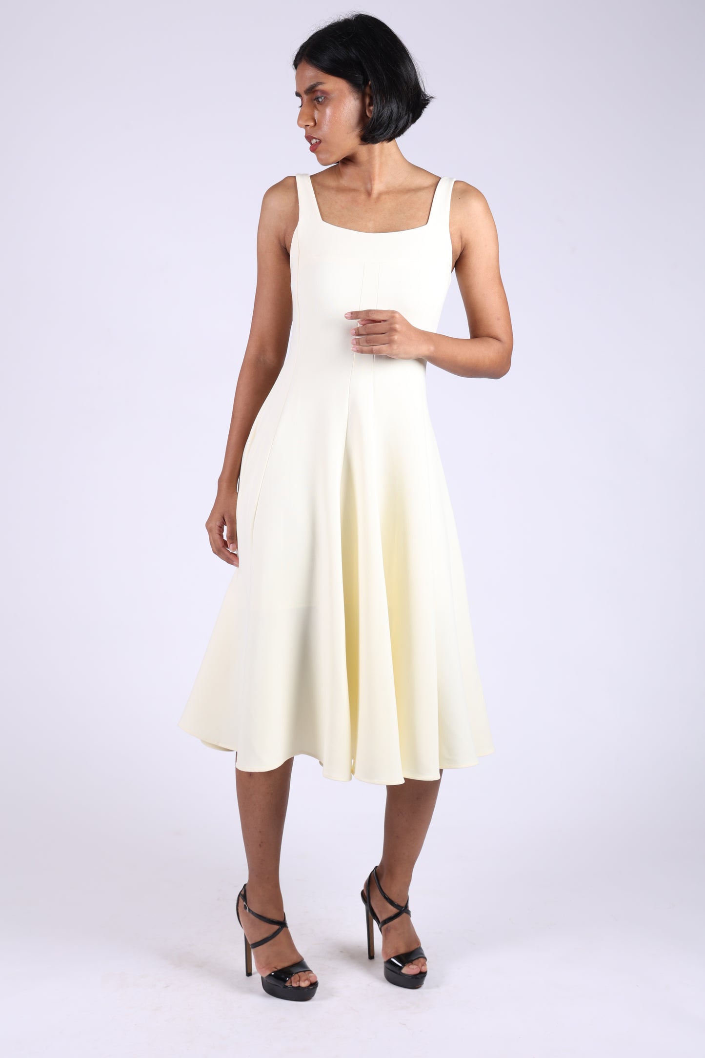 Off-White Sleeveless Flowy Dress