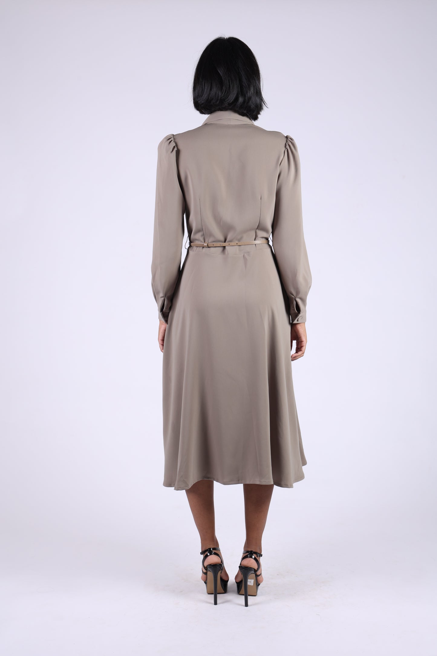 Grey Wrap Flowy Dress