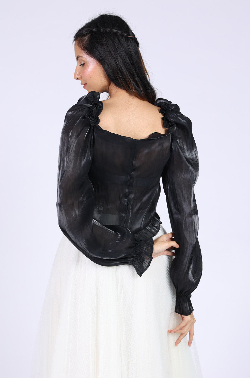 Black Silk Crop Top