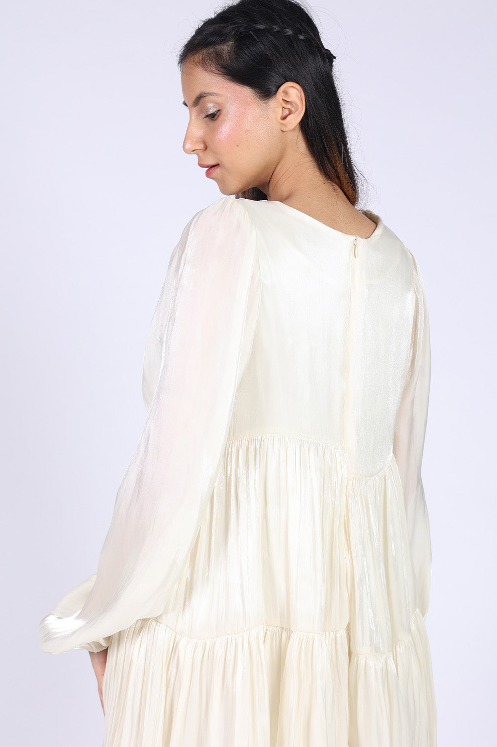 White Silk Short Dress