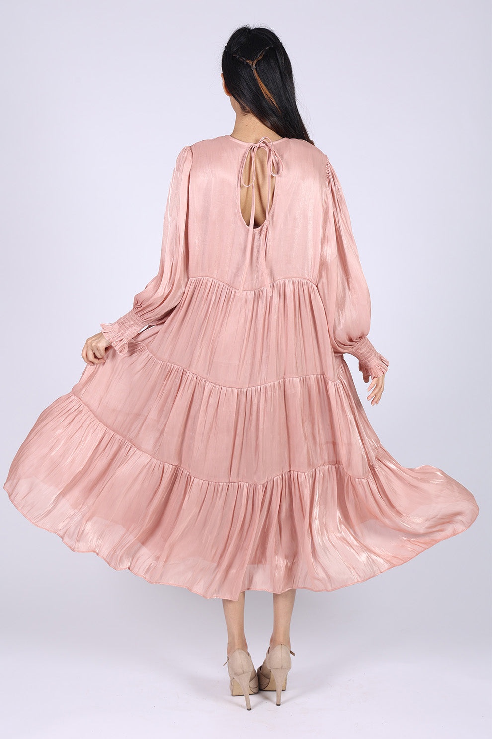 Pink Silk Long Dress