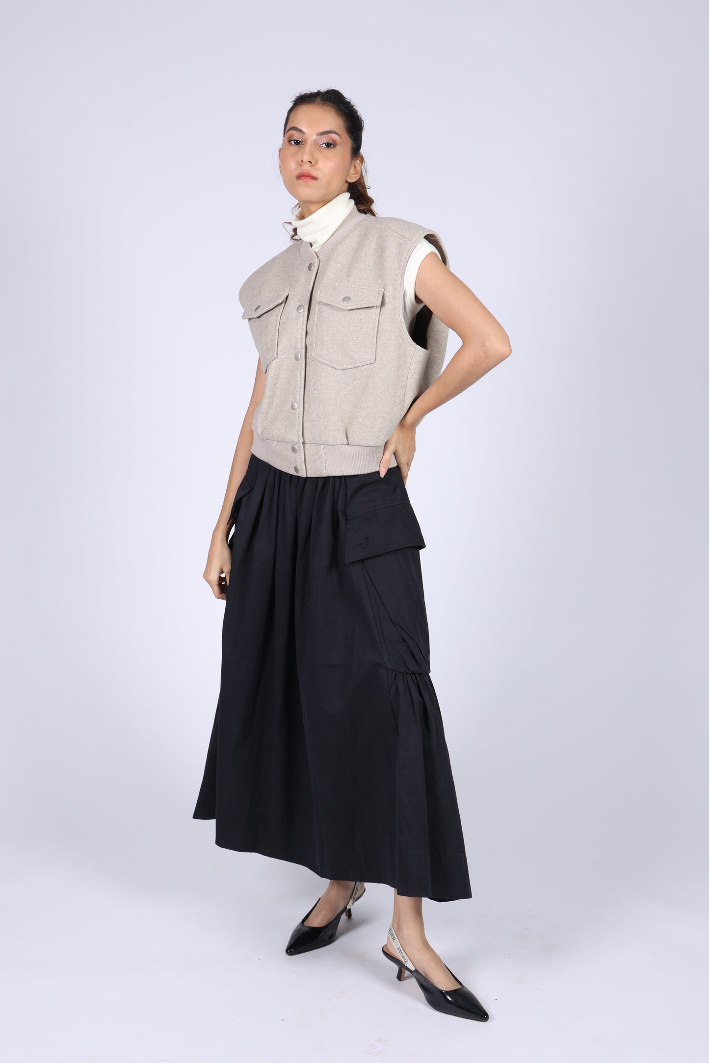 Beige Cotton Wool Jacket