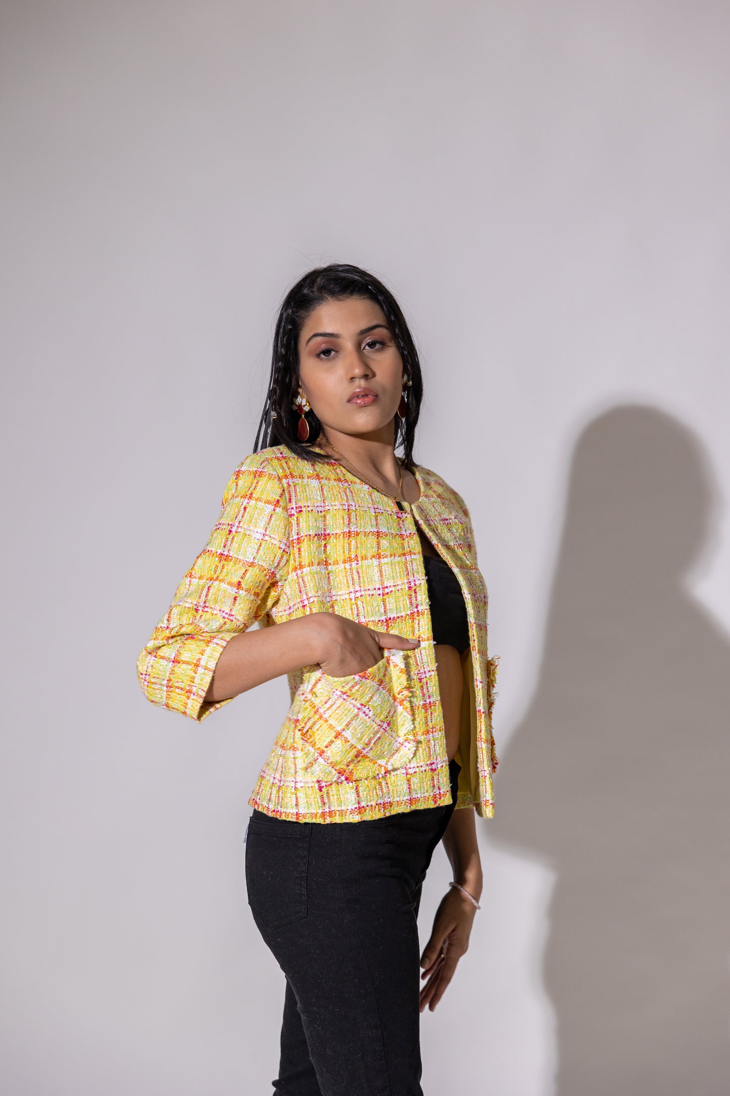 Sunny Yellow Tweed Jacket