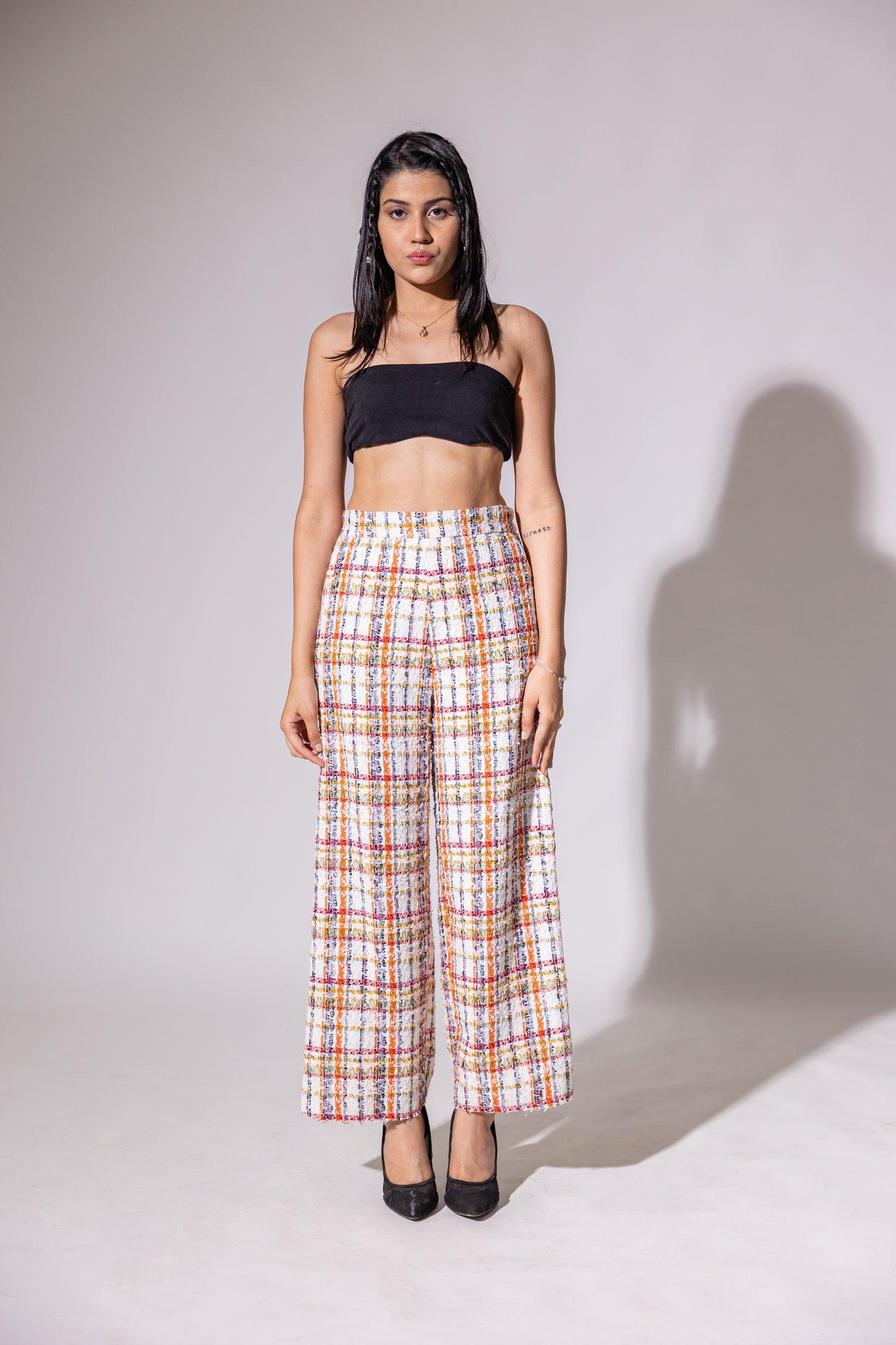 Multi Colour Tweed Pants