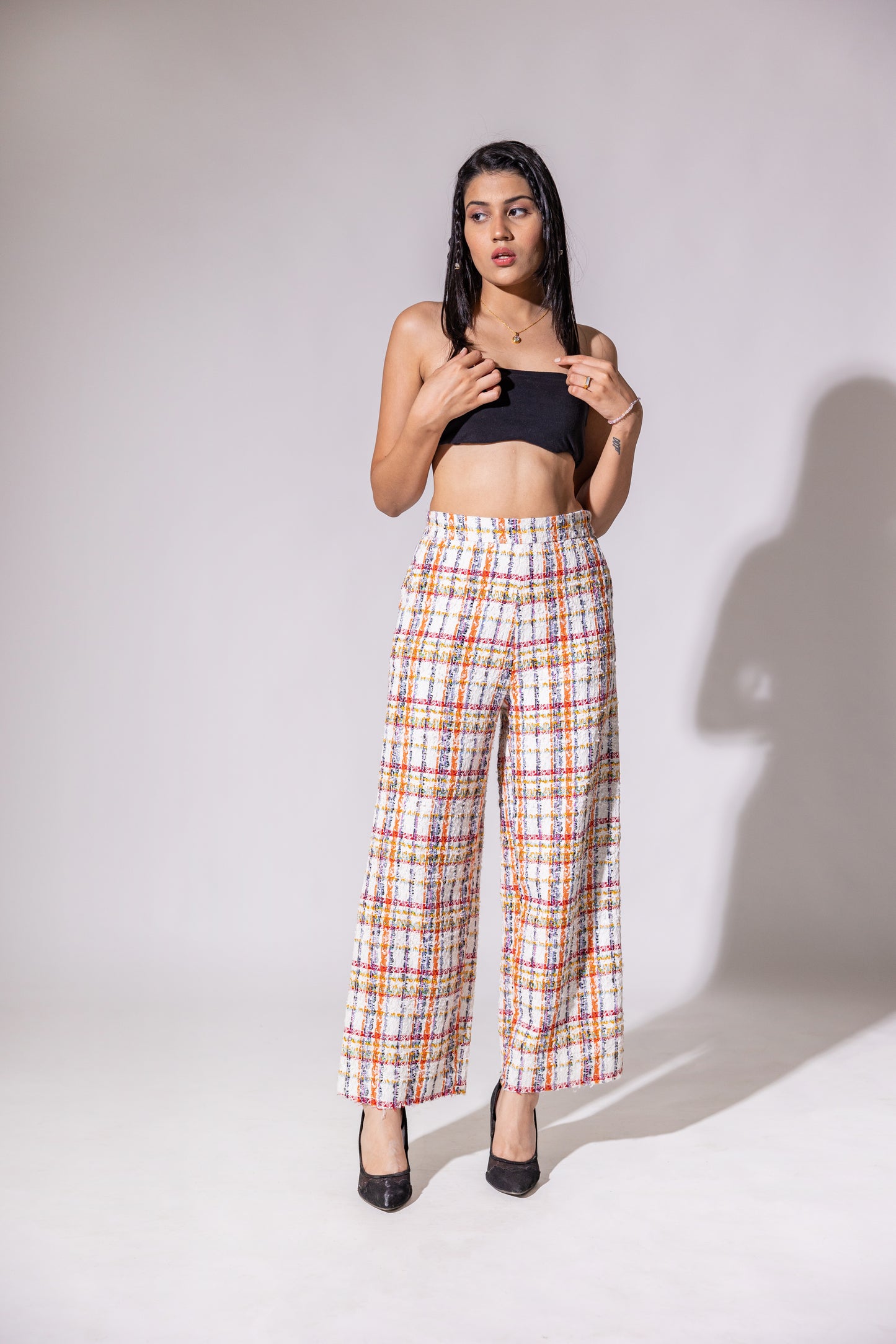 Multi Colour Tweed Pants