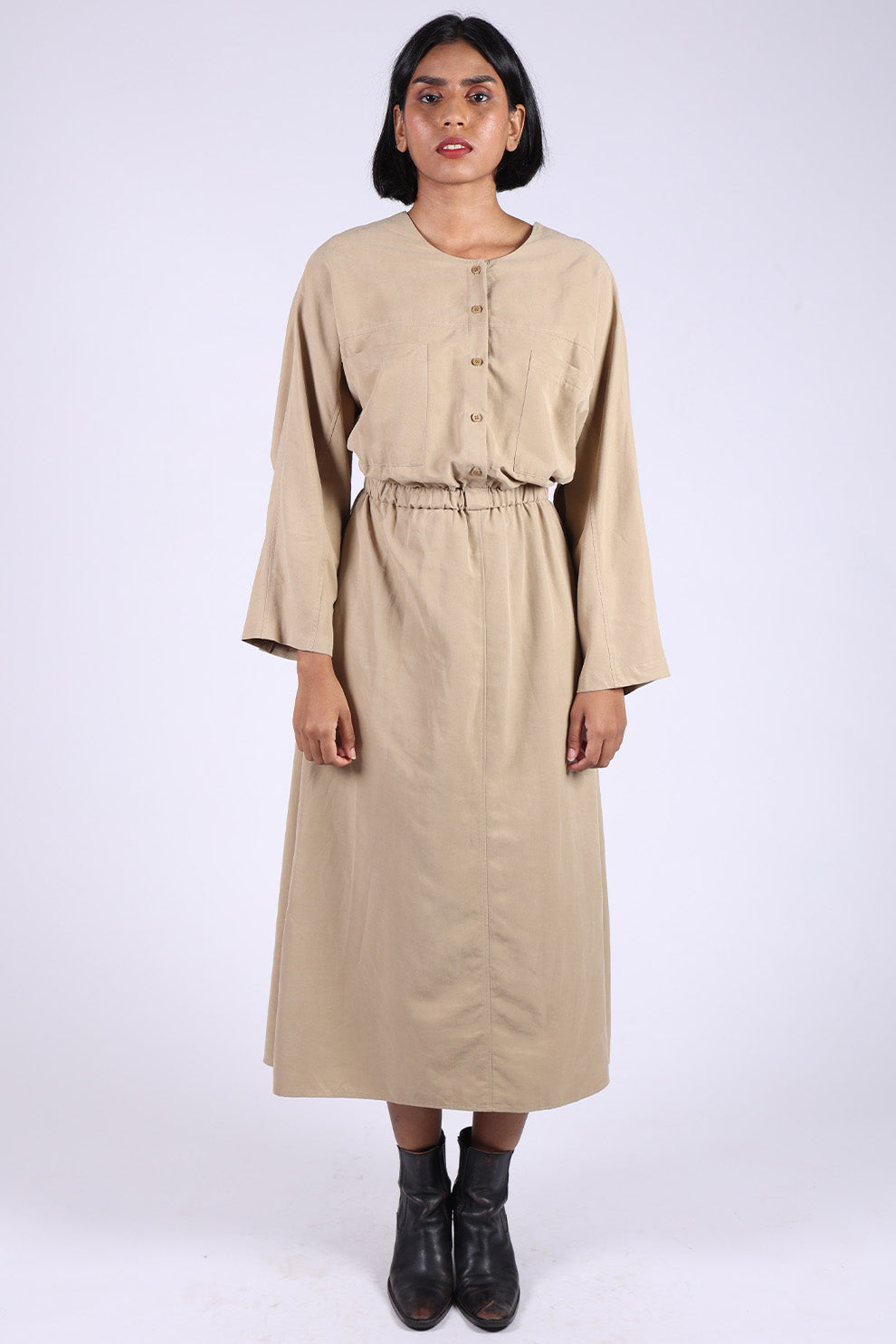 Beige Cotton Dress