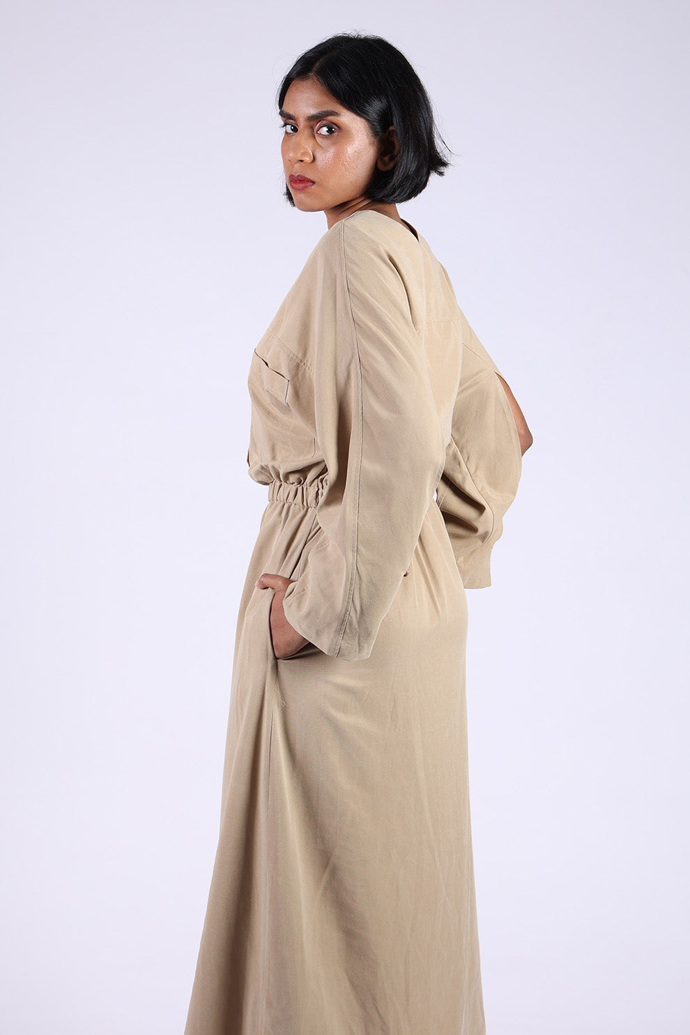 Beige Cotton Dress