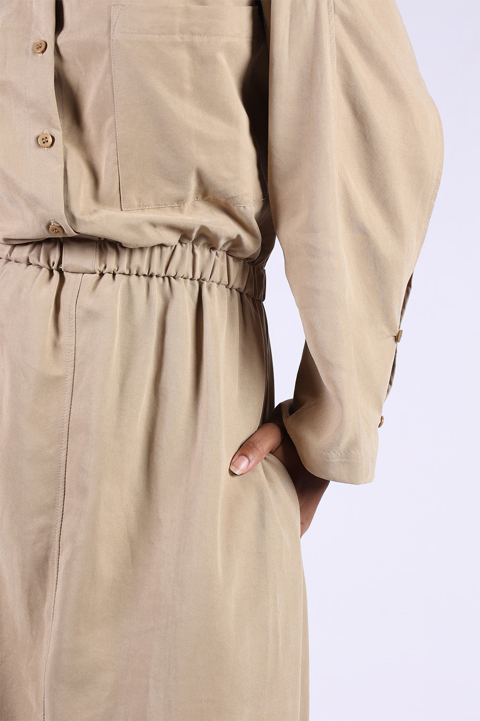 Beige Cotton Dress