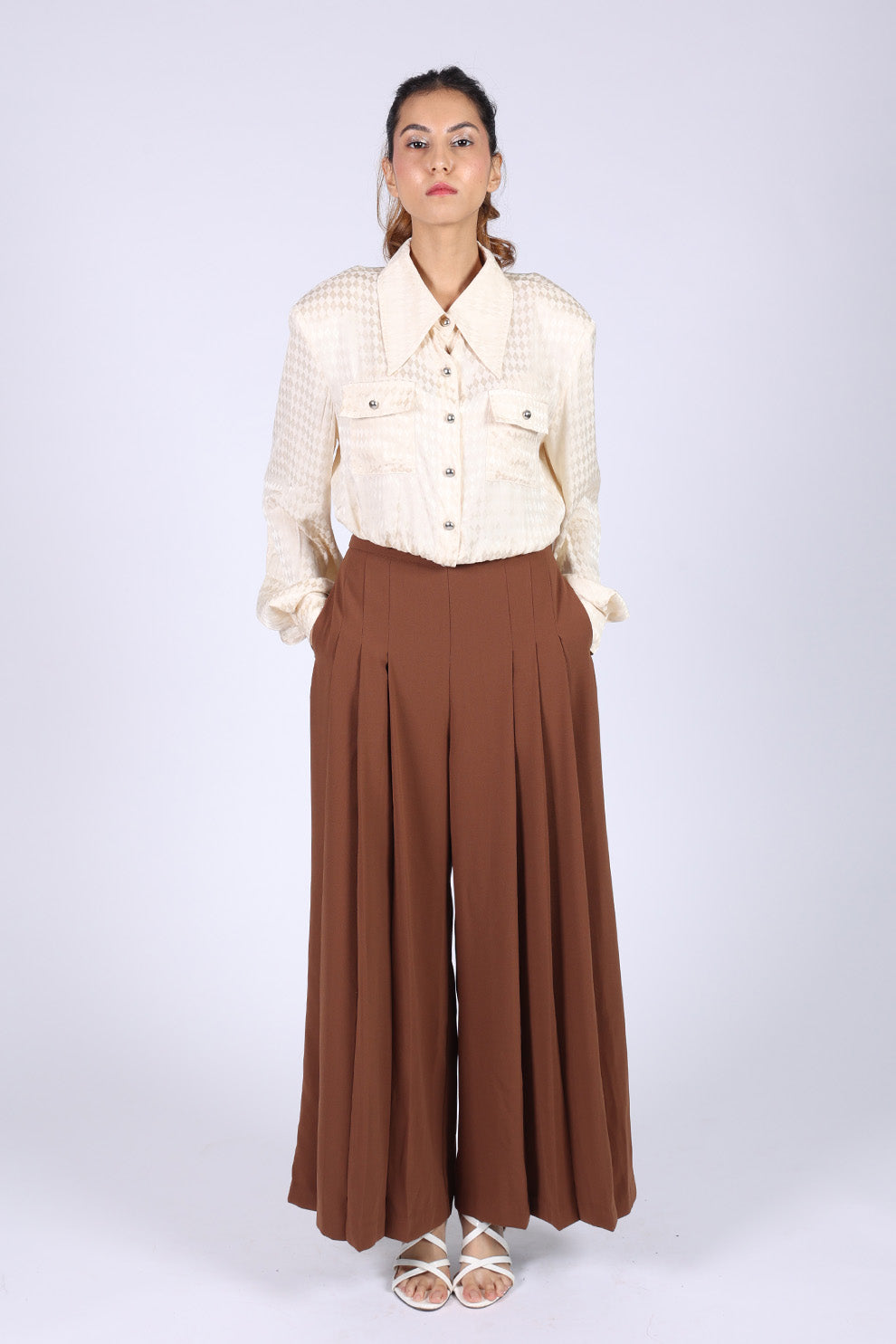 Beige Satin Shirt