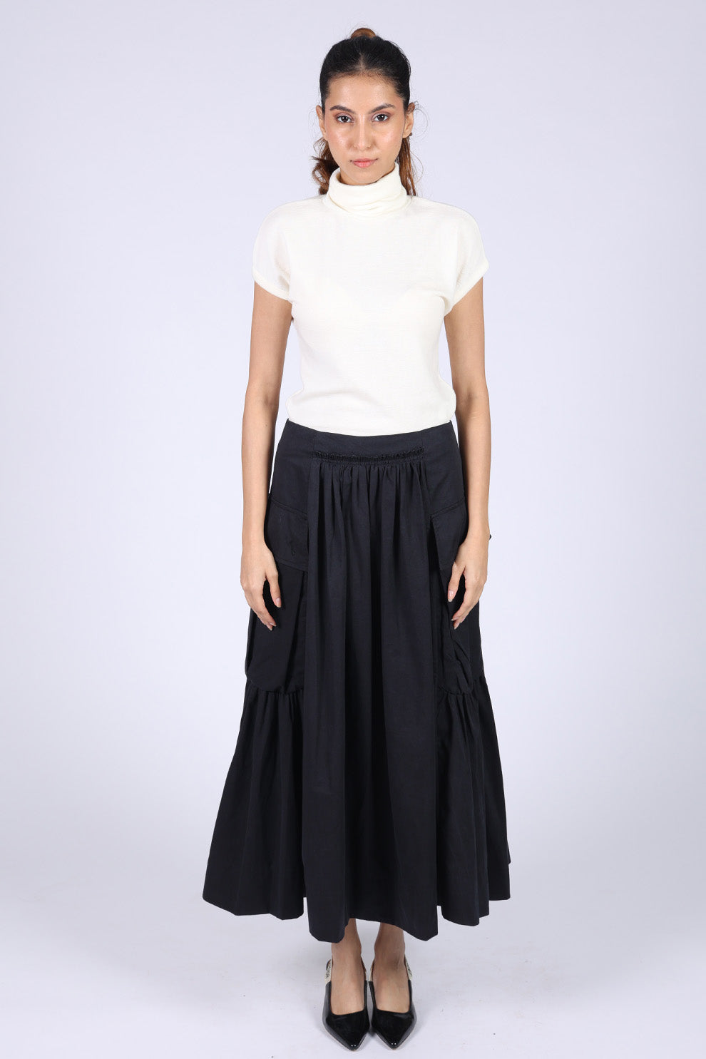 Black Cotton Skirt