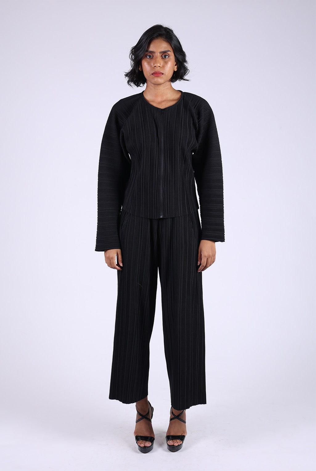 Black Top and Matching Pleated Pants set