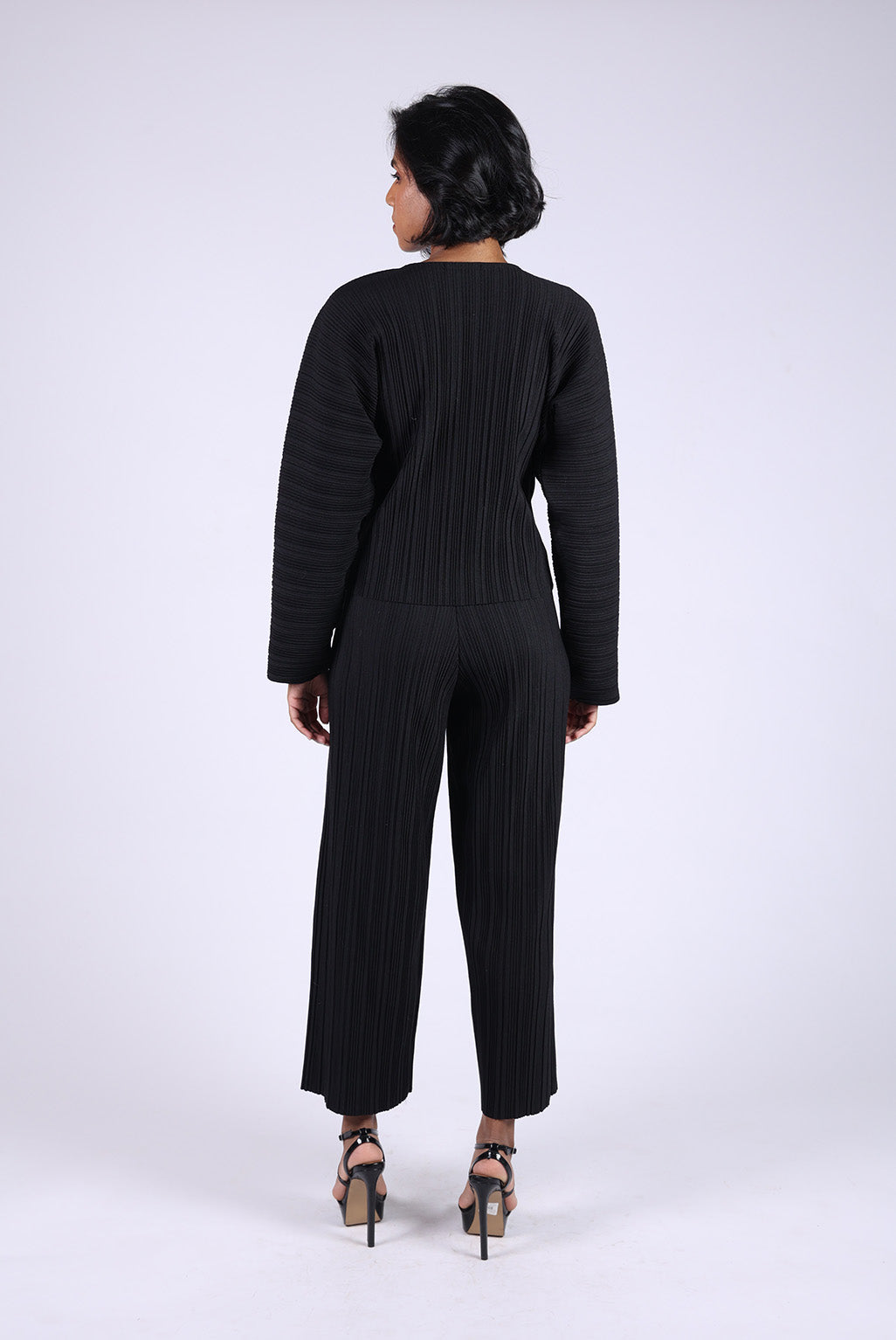 Black Top and Matching Pleated Pants set