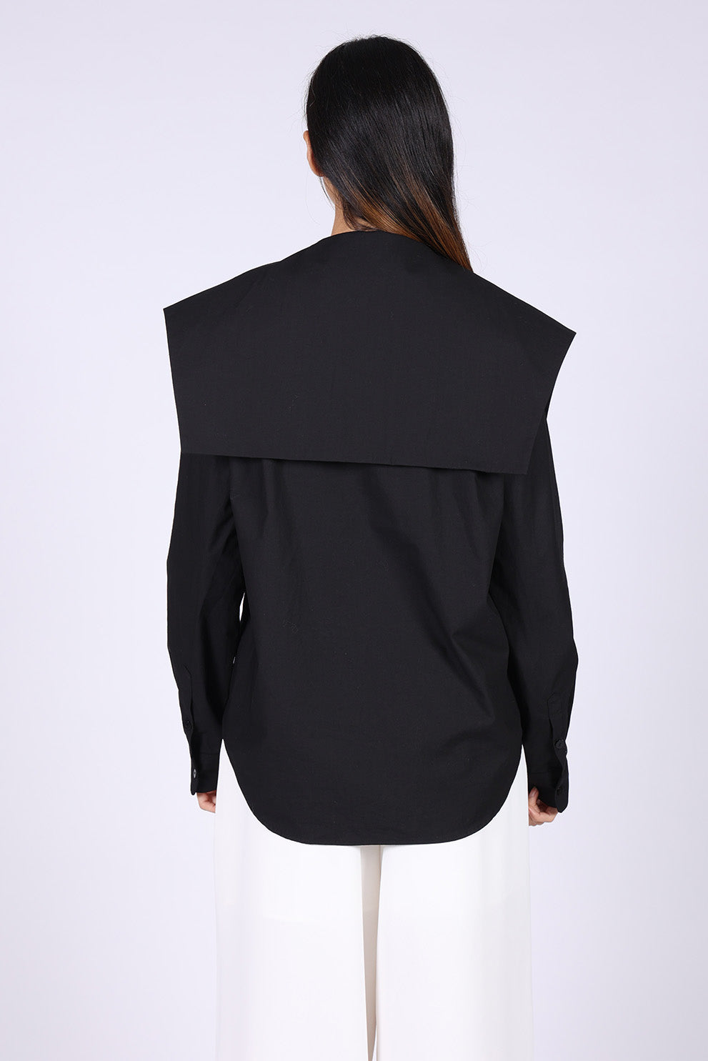 Black Cotton Sailor Shirt