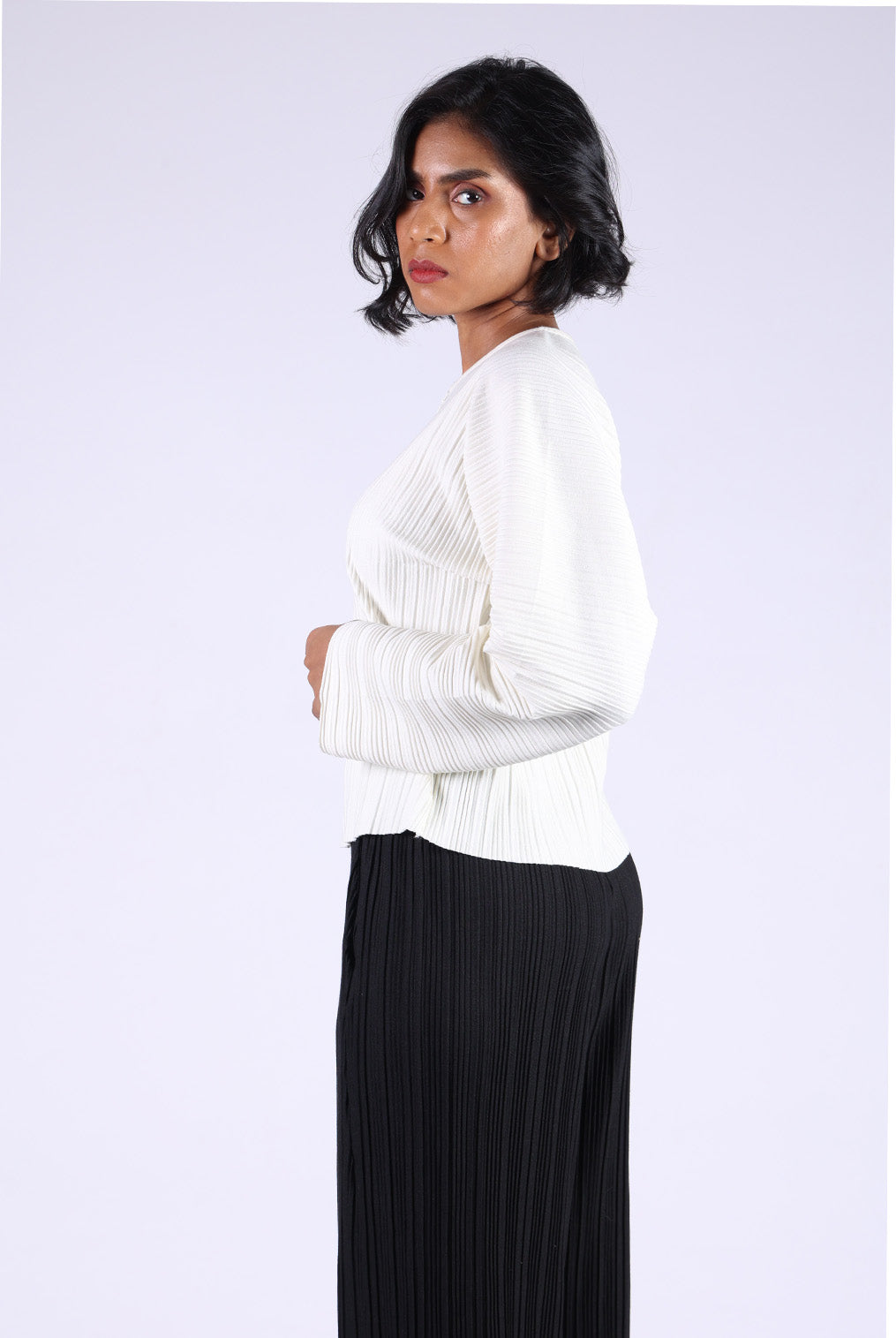 Black and White Pleated set