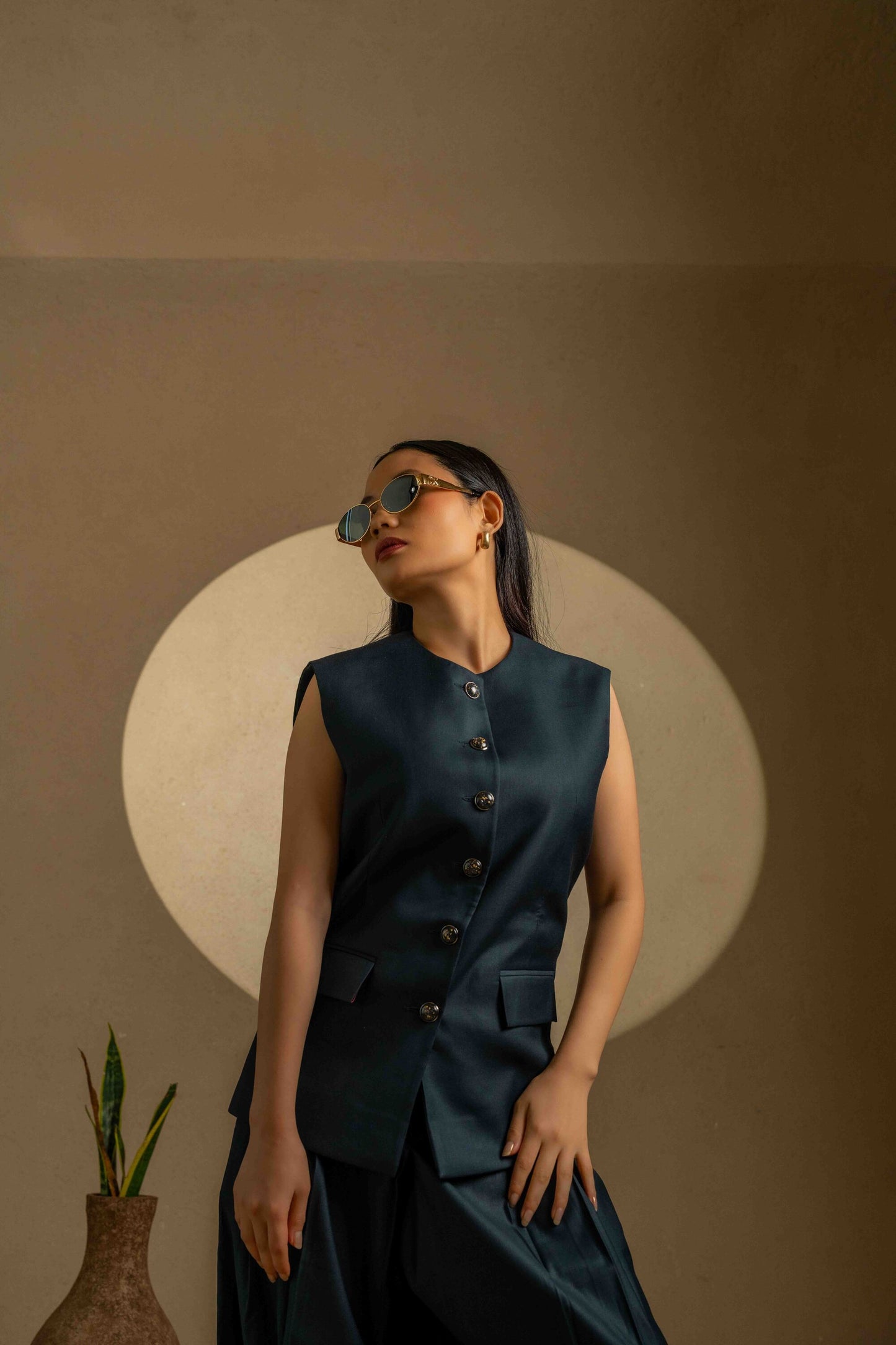 Sans Sleeveless Structured Formal Blazer set – Deep Teal