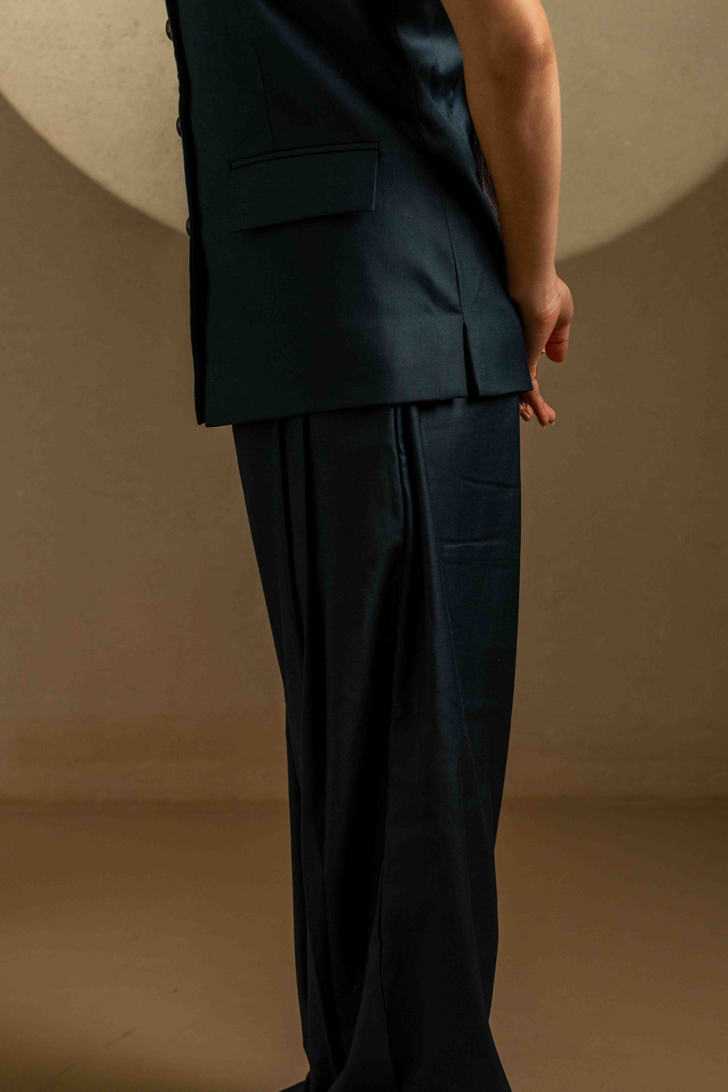 Sans Sleeveless Structured Formal Blazer set – Deep Teal