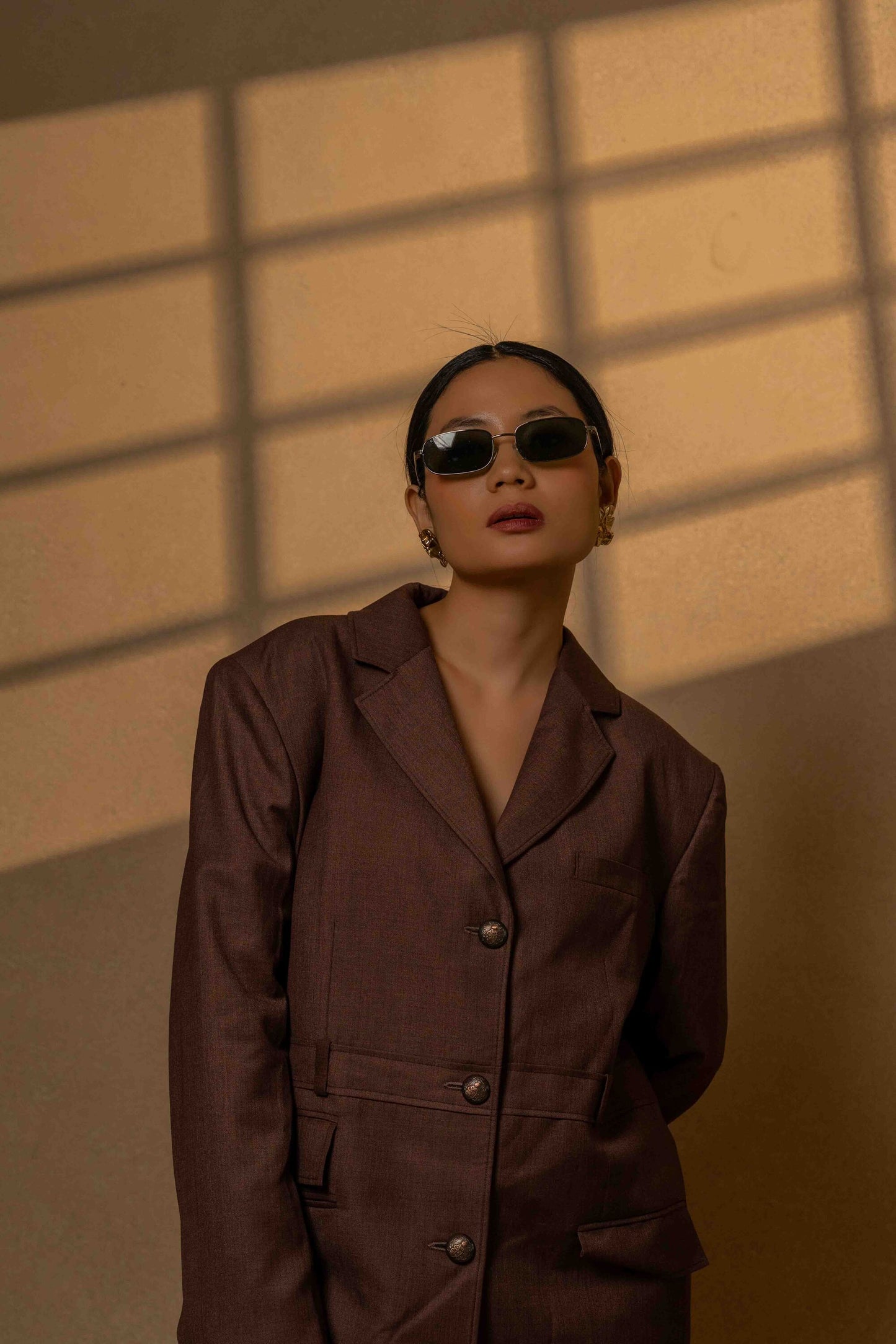 The Archivist – Chestnut Brown Utility Blazer Set