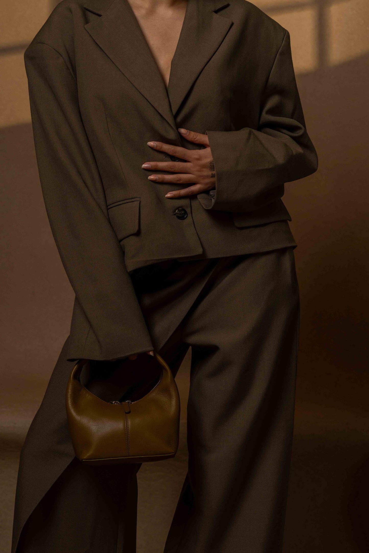 The Archivist – Green Mocha Blazer Set