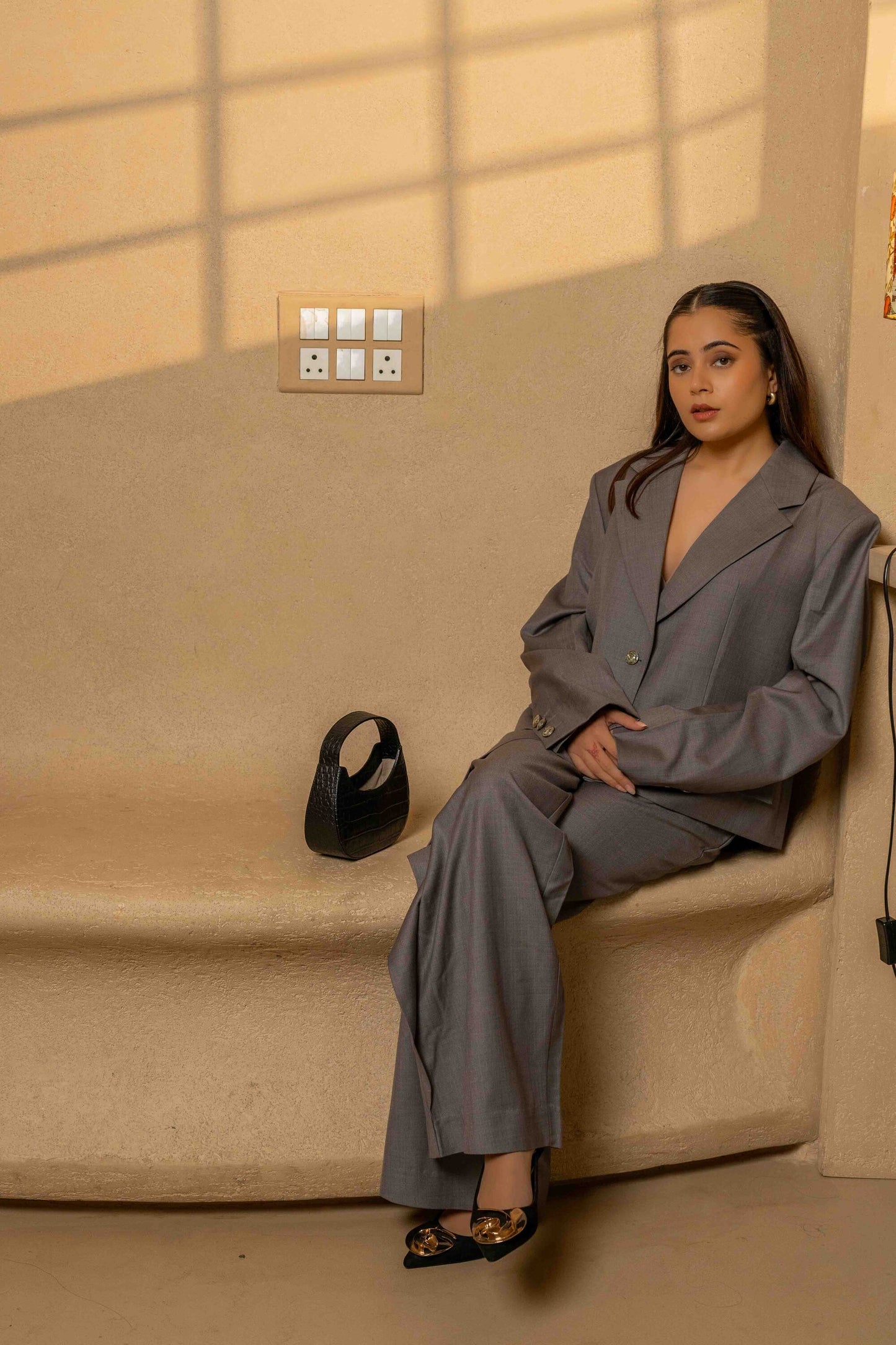 The Archivist – Grey Mocha Blazer Set
