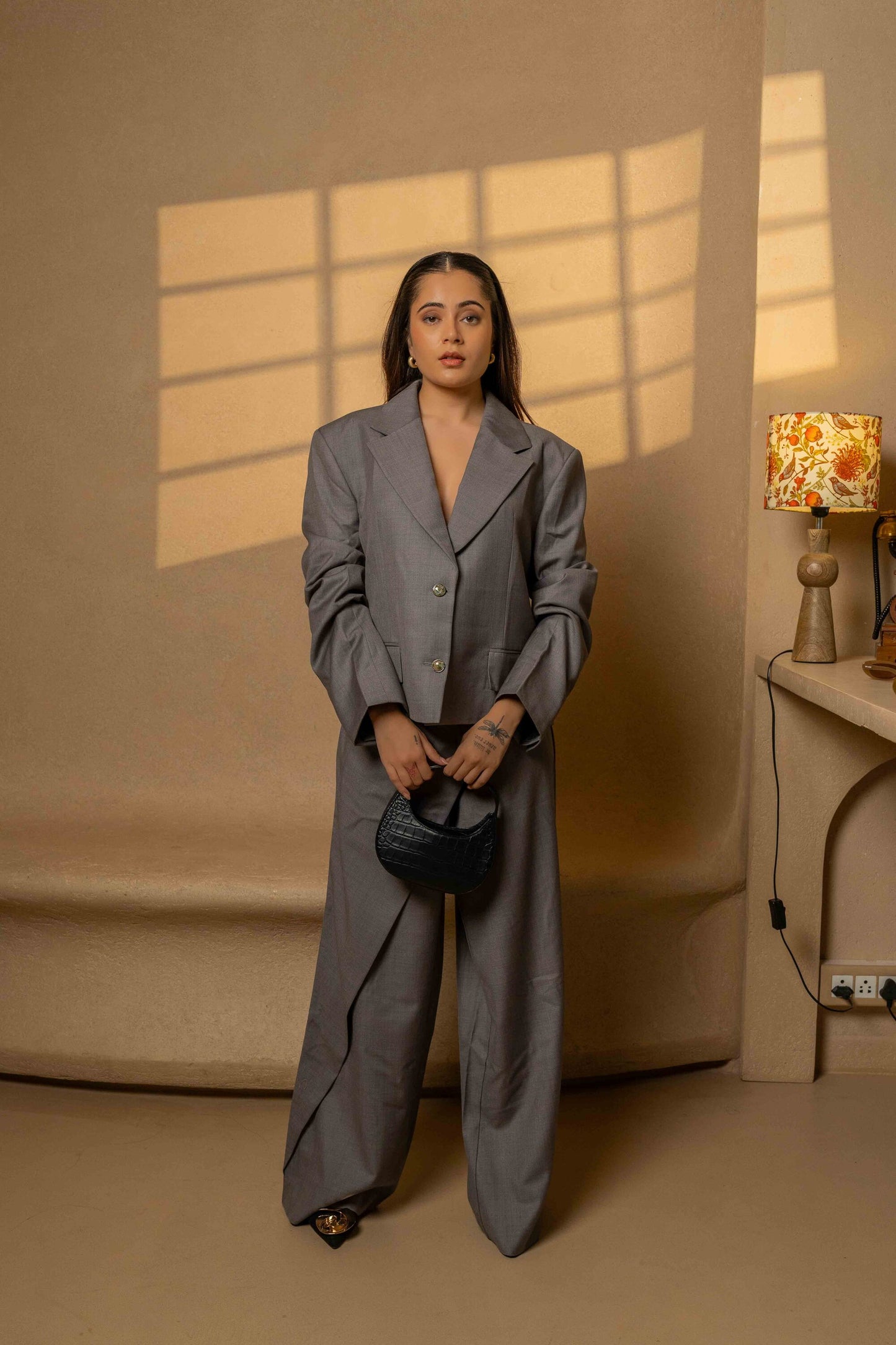 The Archivist – Grey Mocha Blazer Set
