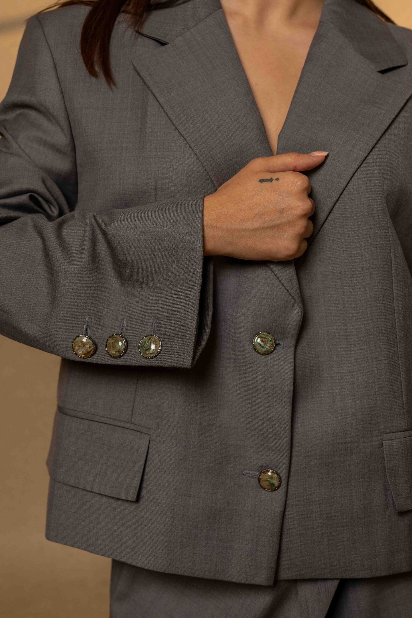 The Archivist – Grey Mocha Blazer Set