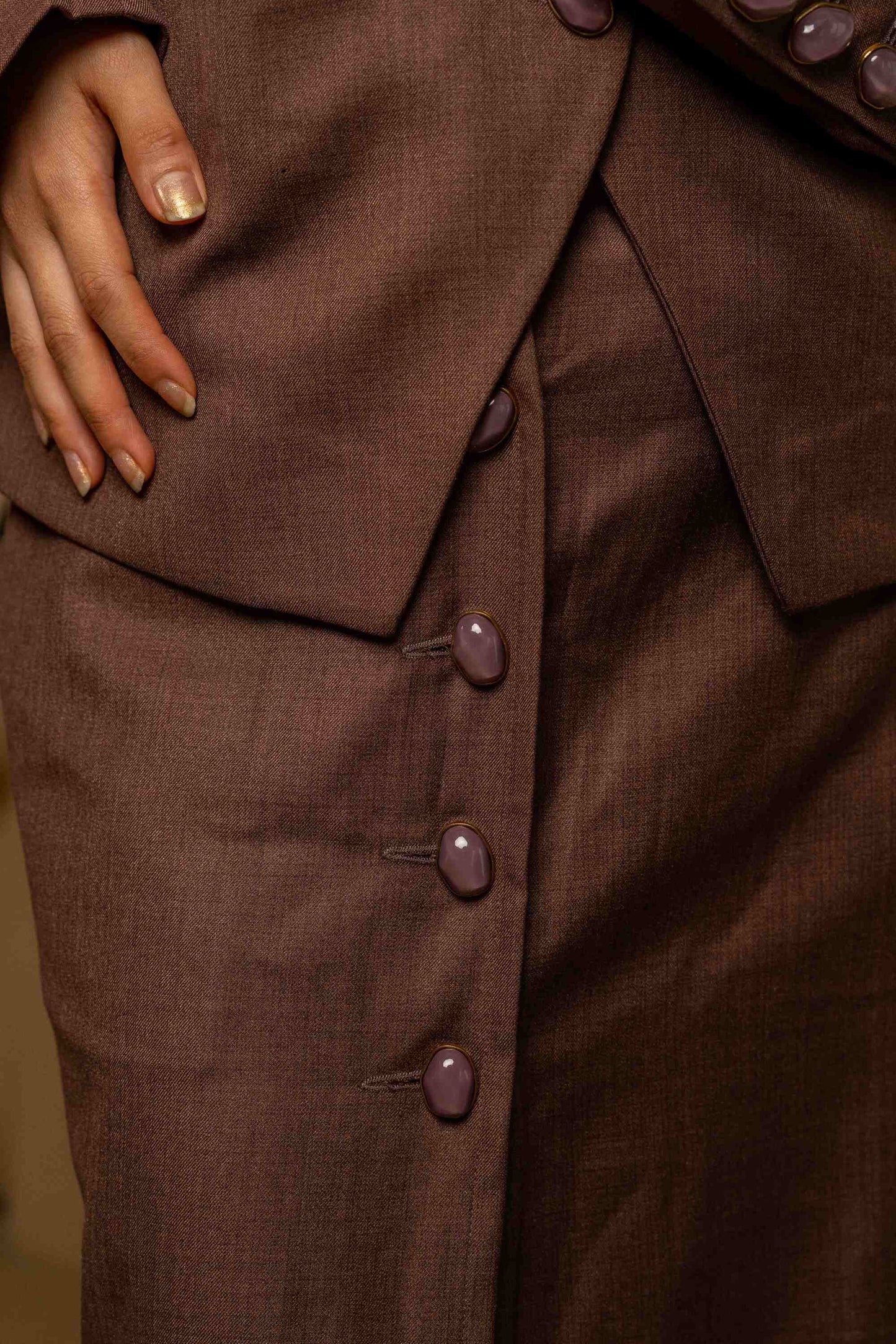 SANS Midnight Elegance Purple Blazer & Skirt Co-ord