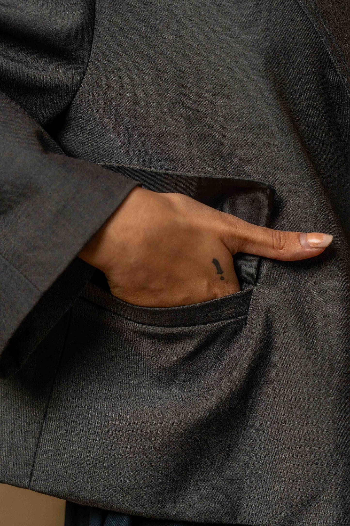 Cropped Oversized Blazer -Grey