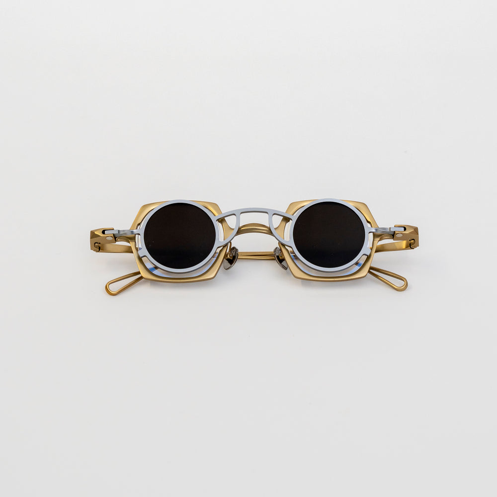 Shadow-Frame Titanium Geometric Sunglasses