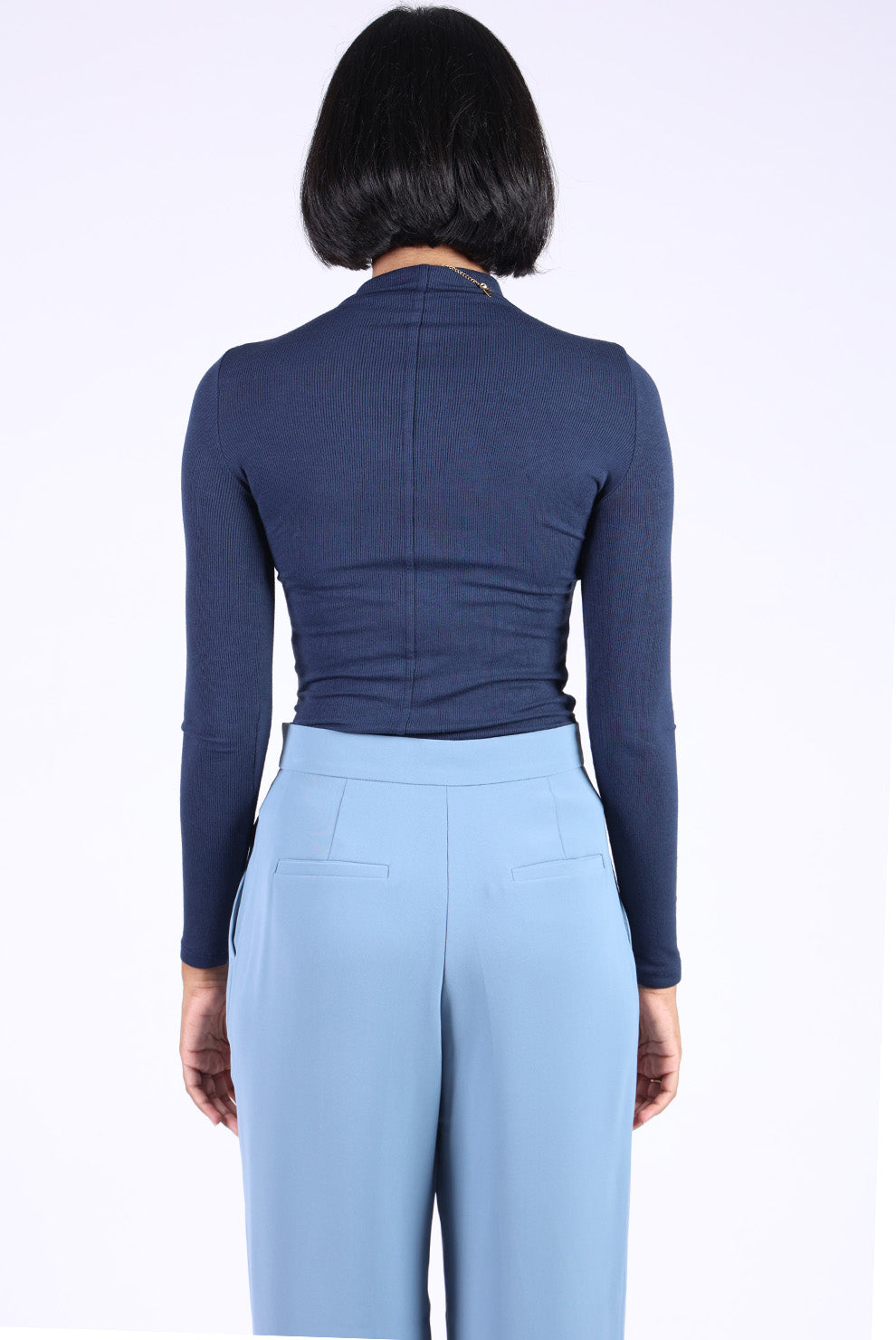 Dark Blue Polo Neck T-Shirt