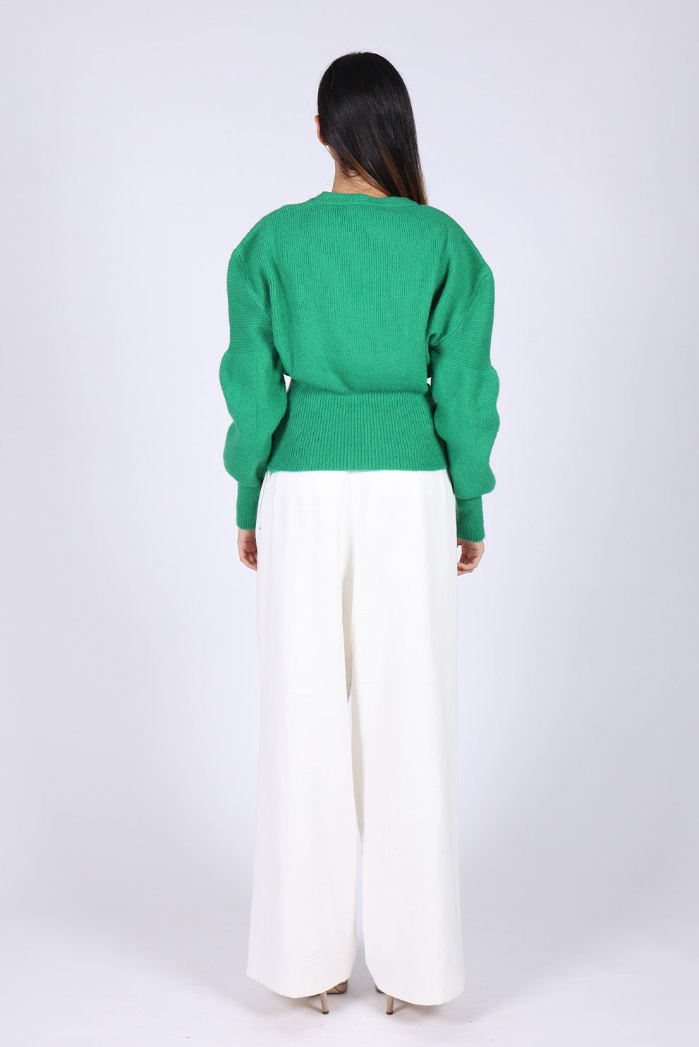 Green Knitted Short Sweater