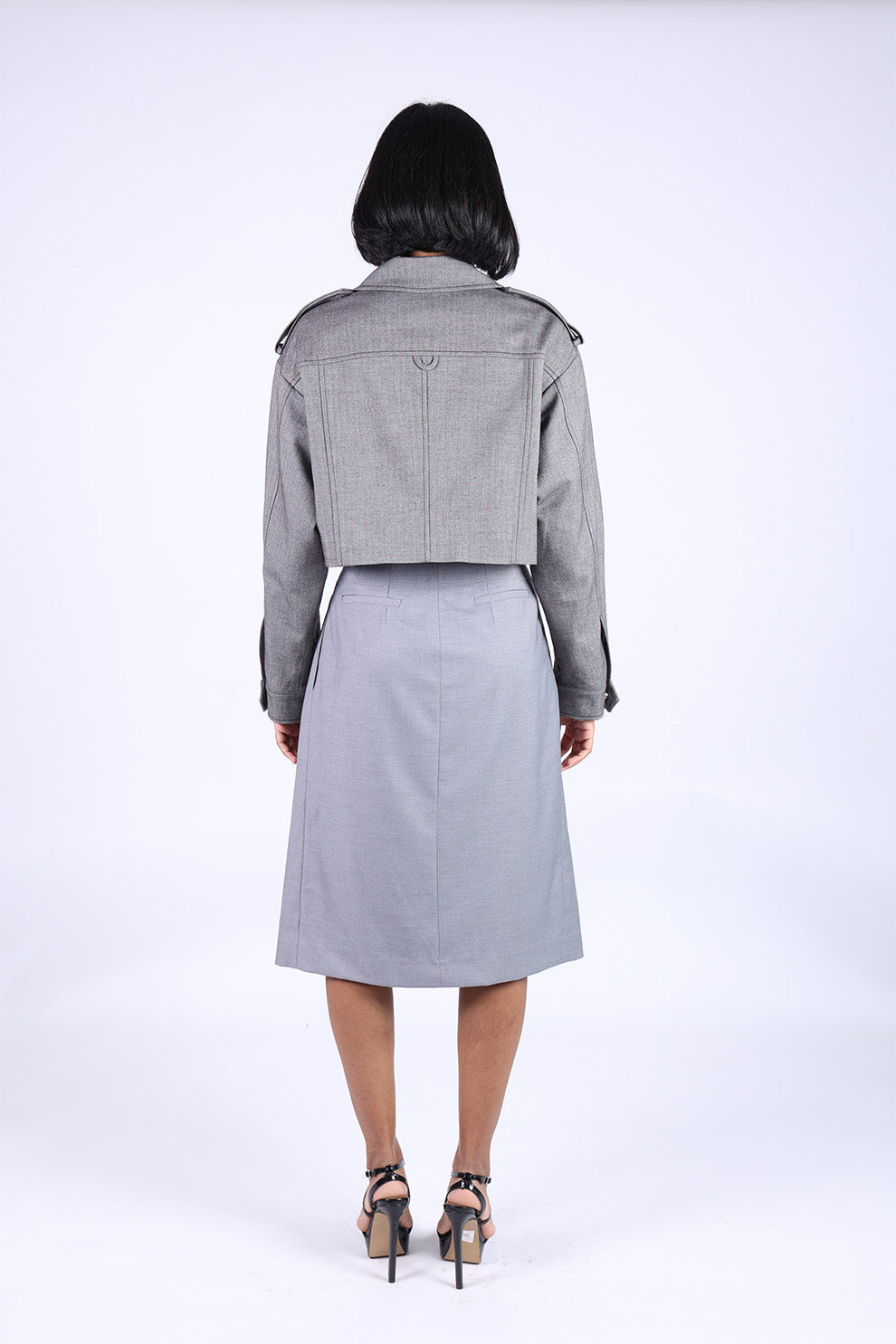 Elegant Grey Cotton Skirt