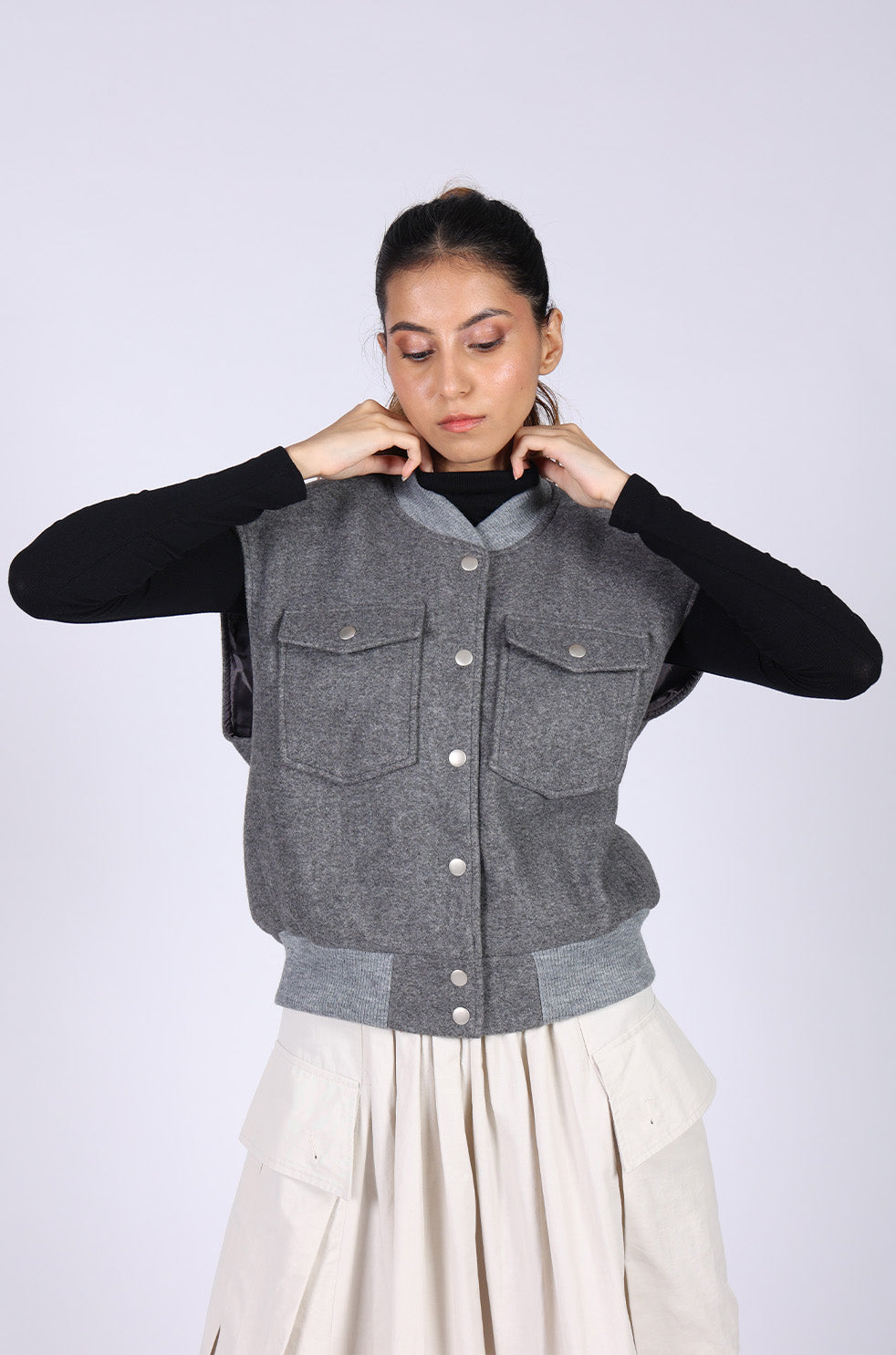 Grey Cotton Wool Jacket