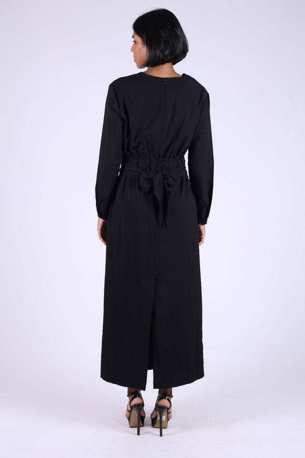 Black Long Wrap Dress