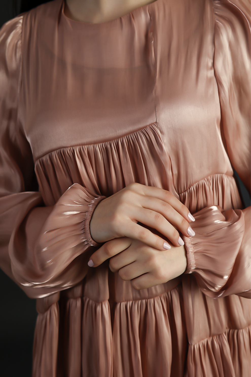 Pink Silk Short Dress