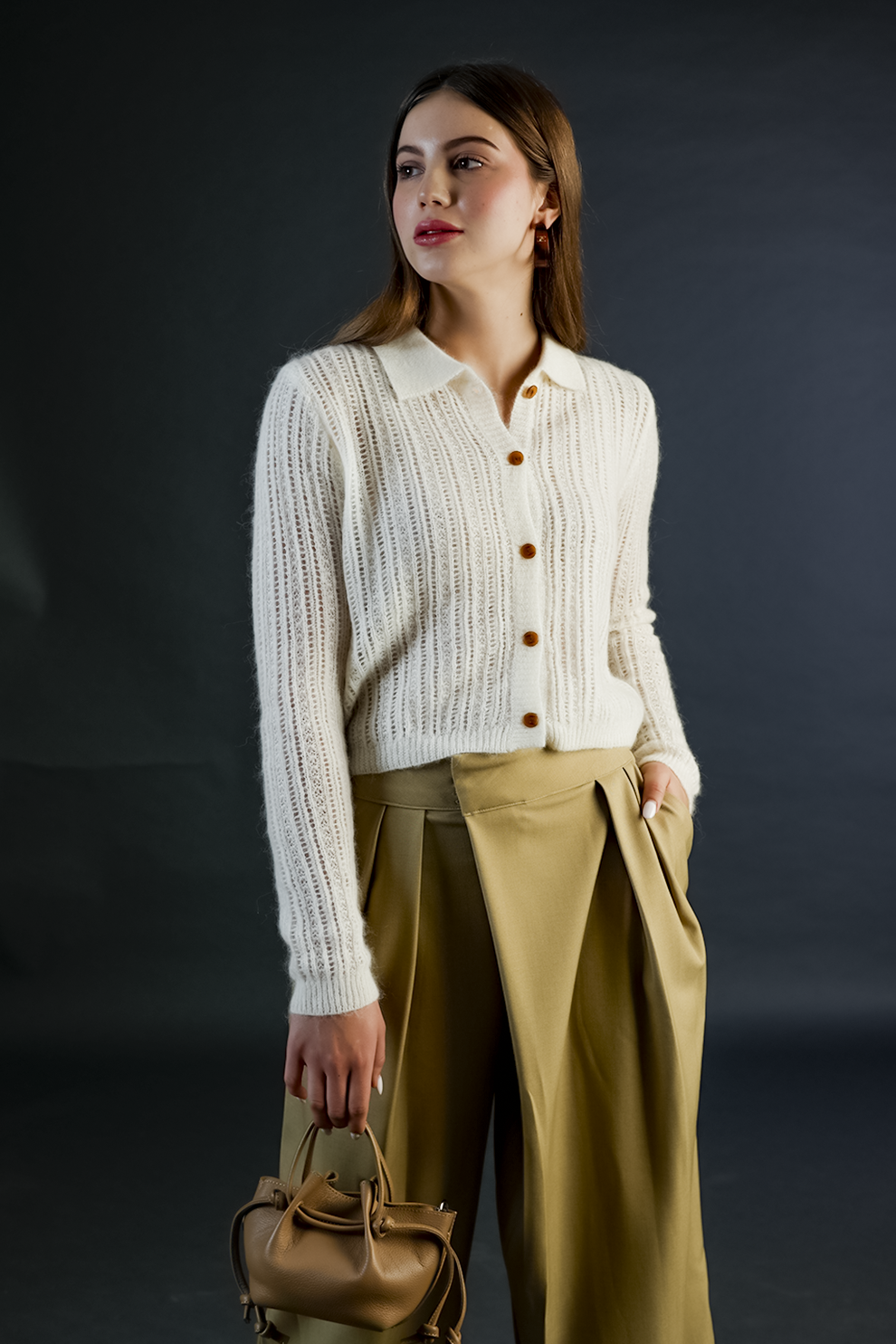 Off-White Cashmere Knitted Sweater
