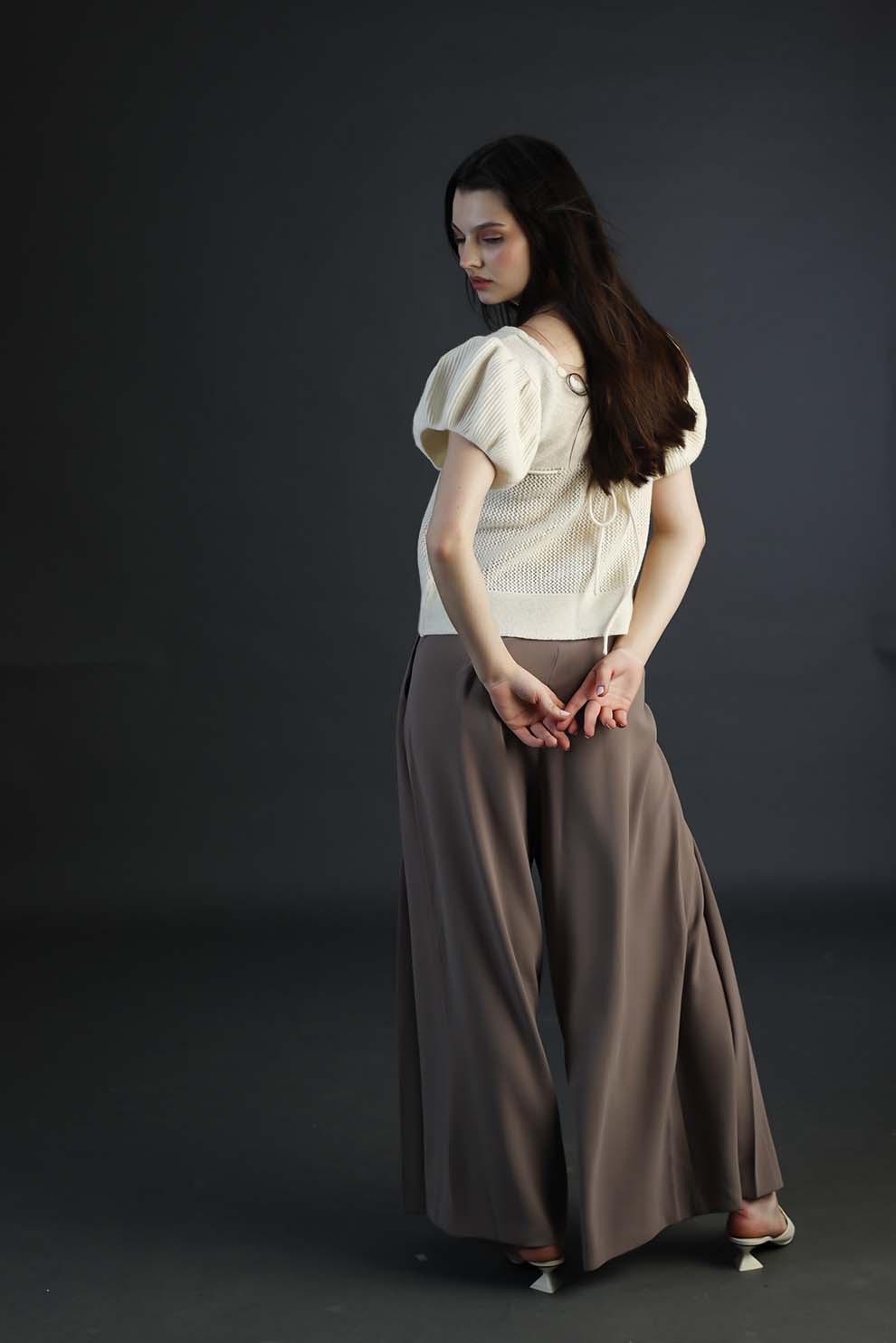 Brown Pleated Pants
