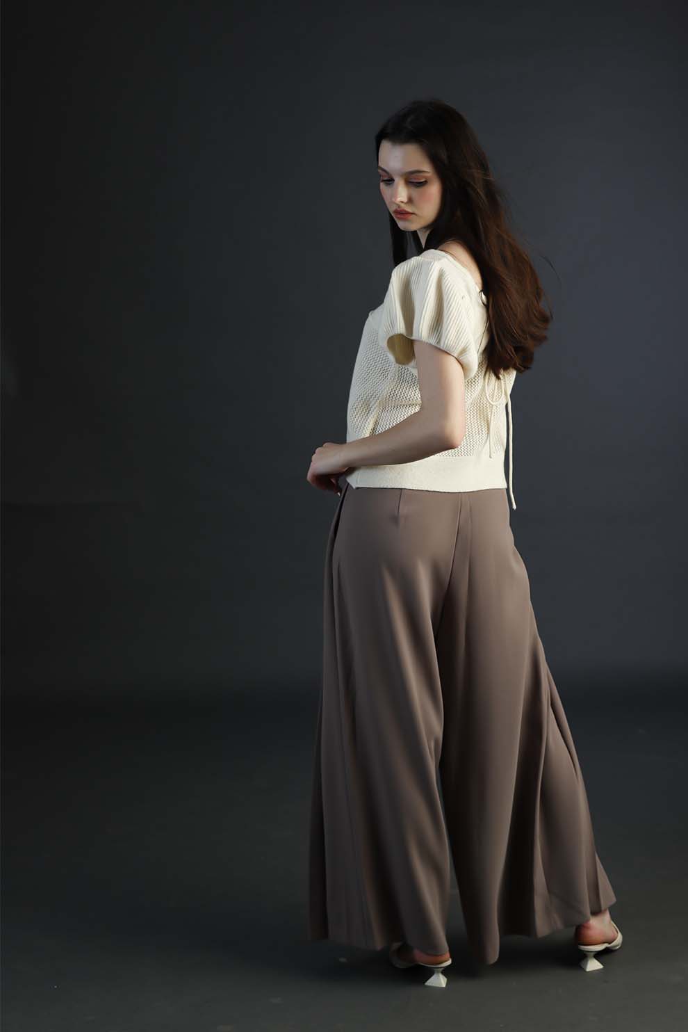 Brown Pleated Pants