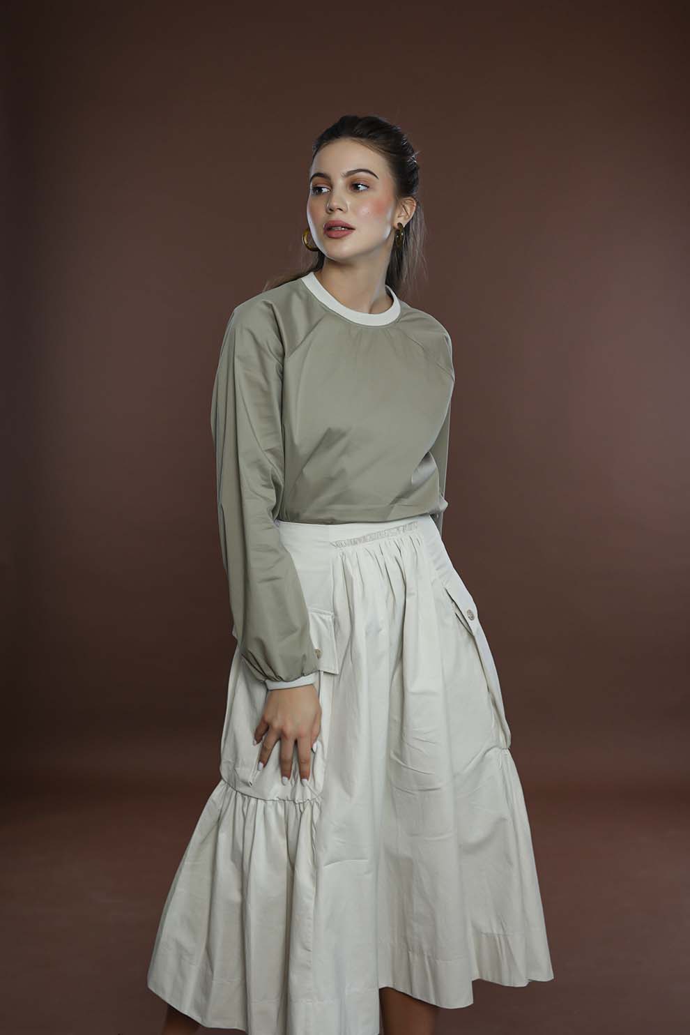 Beige Cotton Skirt
