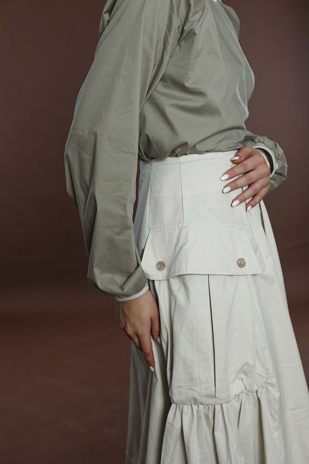Beige Cotton Skirt
