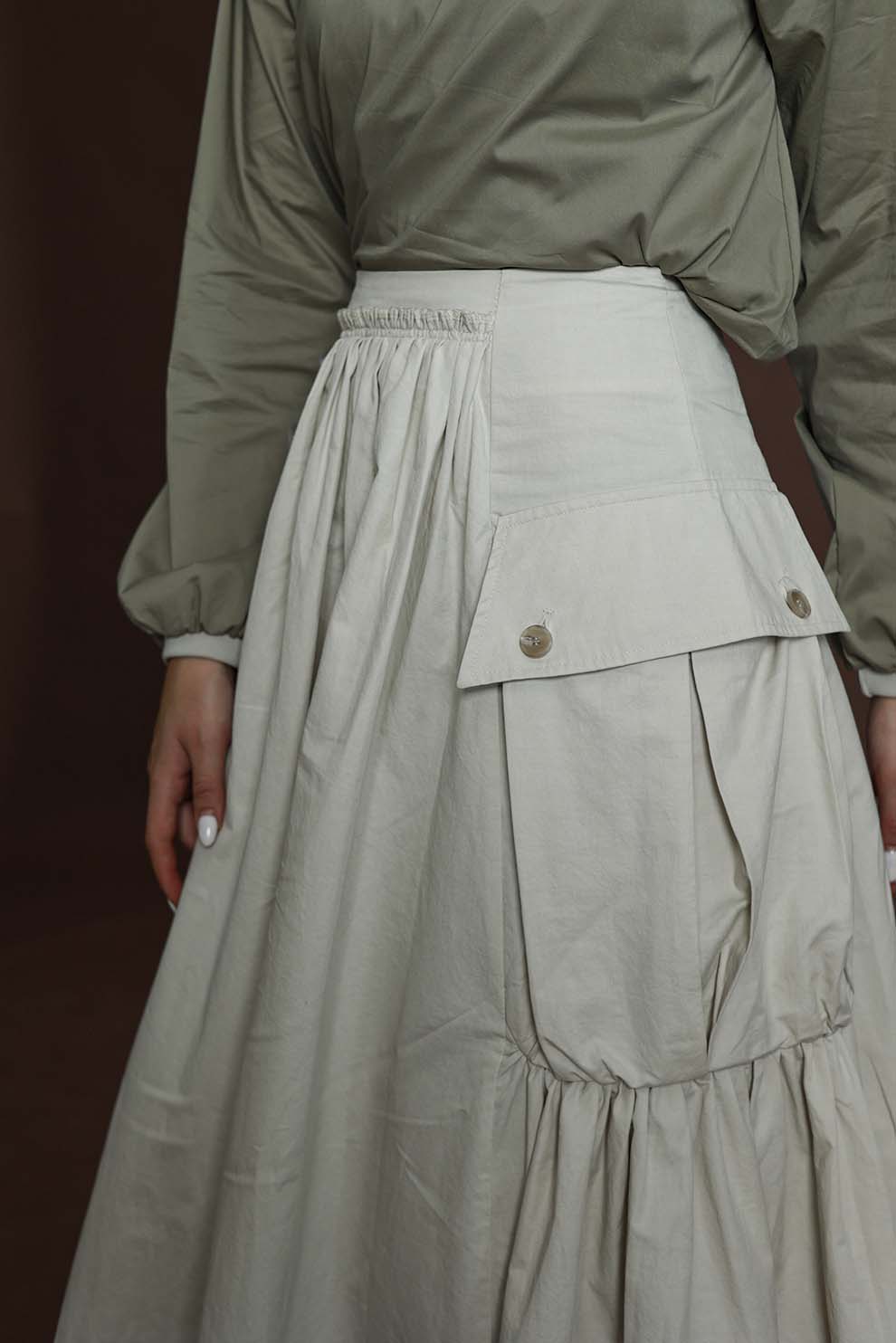 Beige Cotton Skirt