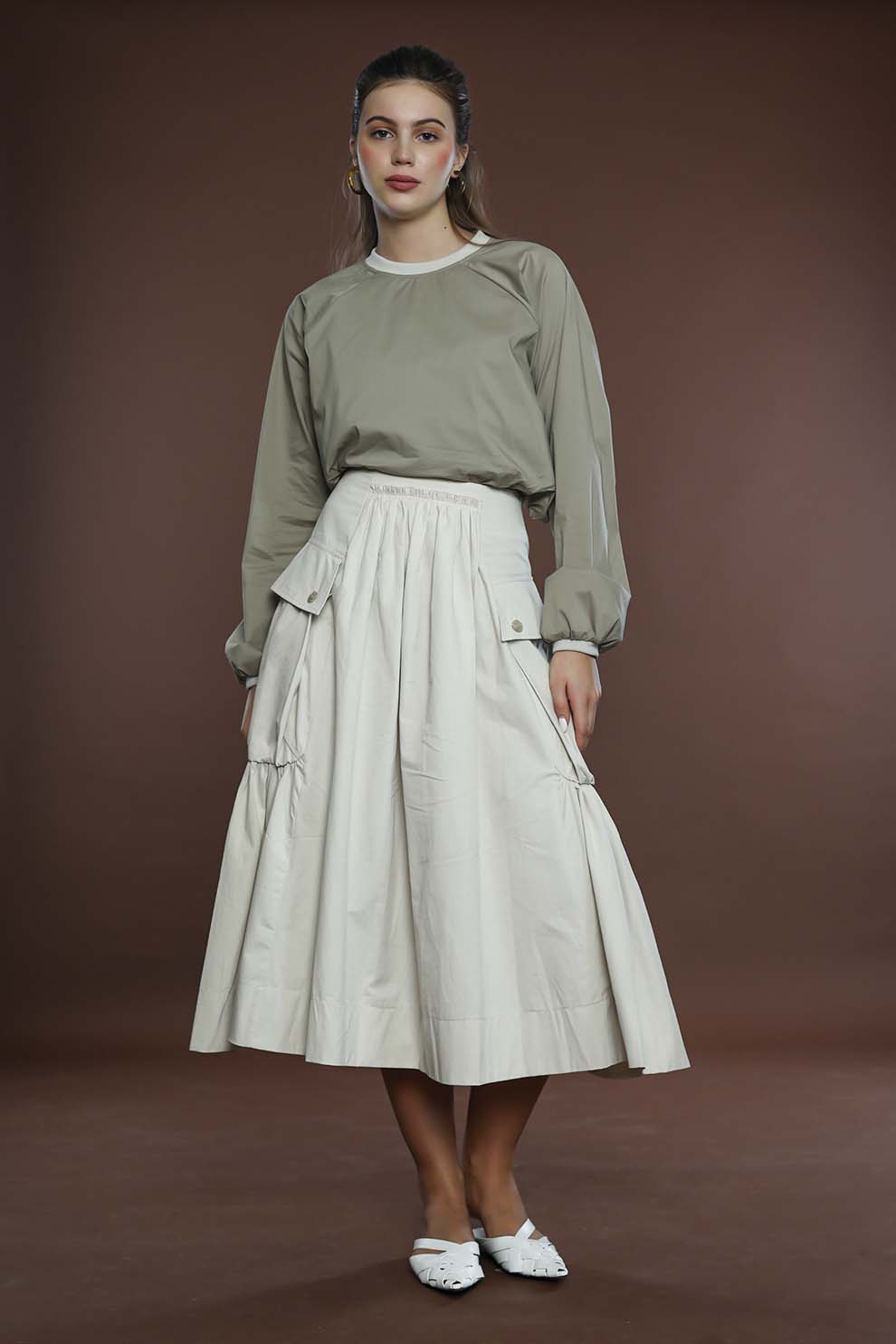 Beige Cotton Skirt