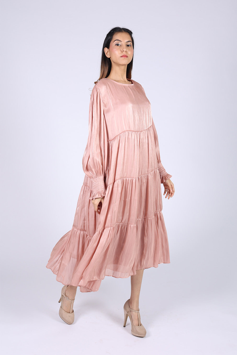 Pink Silk Long Dress