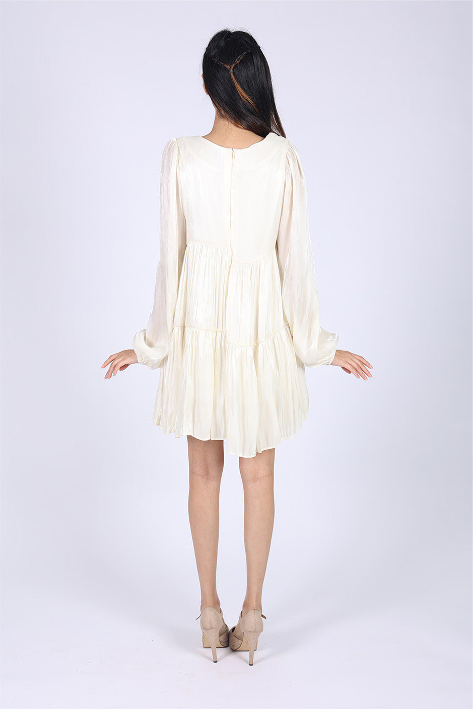 White Silk Short Dress