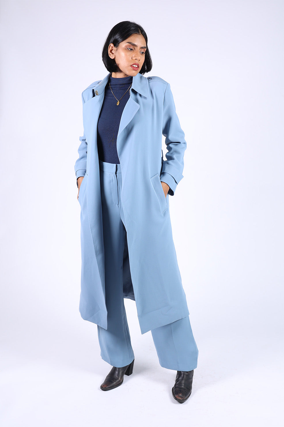 Blue  Trench Coat